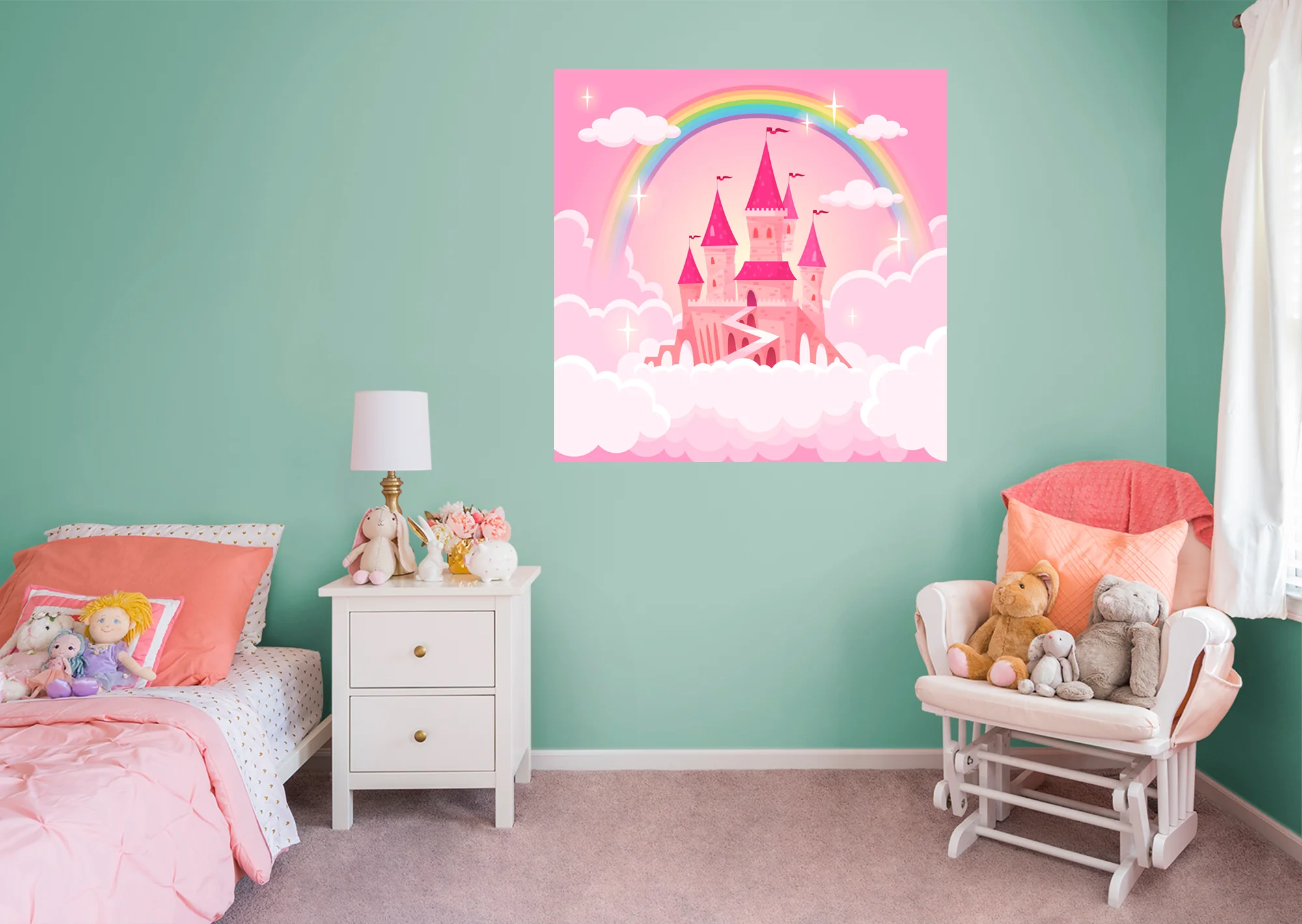 Nursery:  Rainbow Mural        -   Removable Wall   Adhesive Decal - Image 4