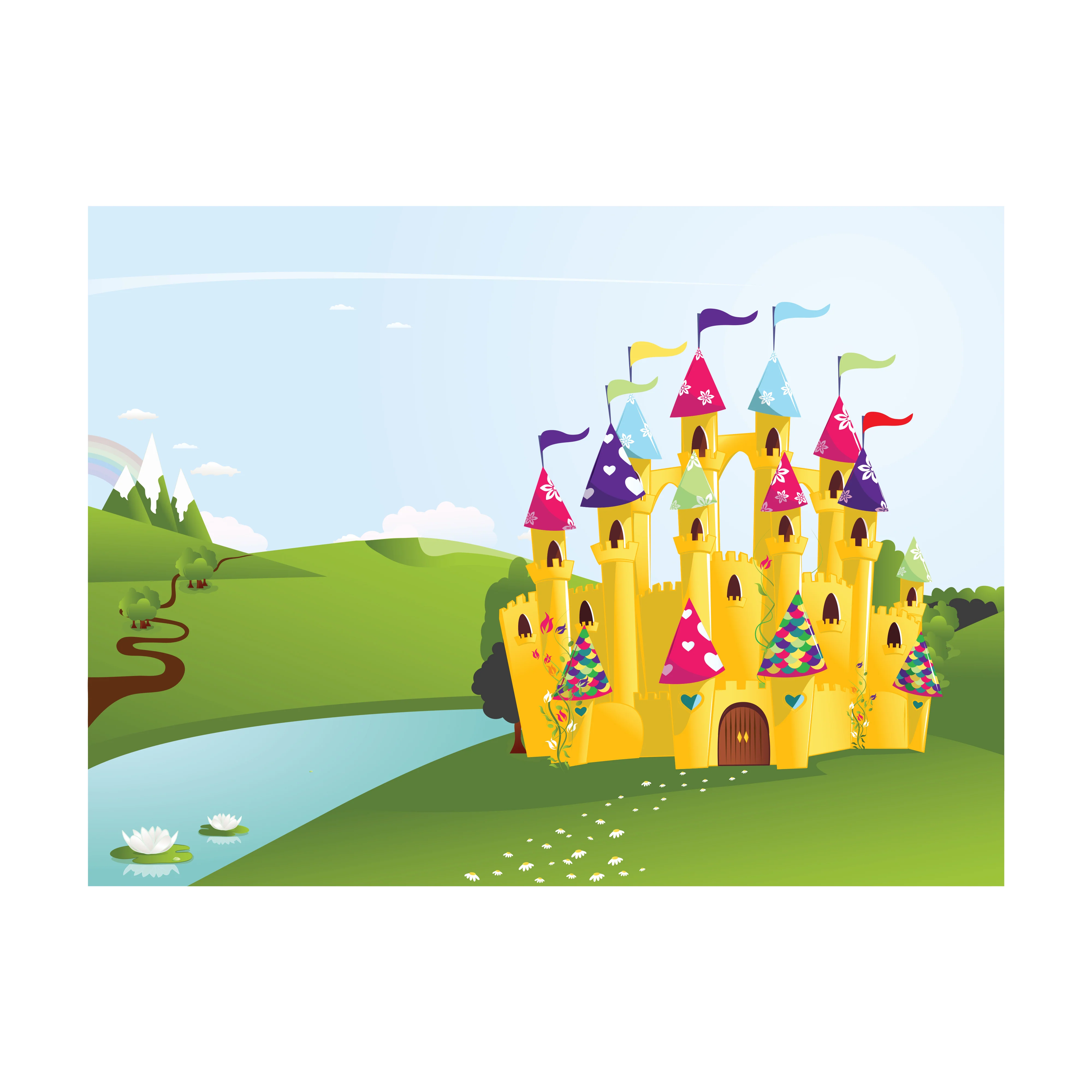 Nursery Princess: Castle Part 1 Mural - Removable Wall Adhesive Decal - Image 3