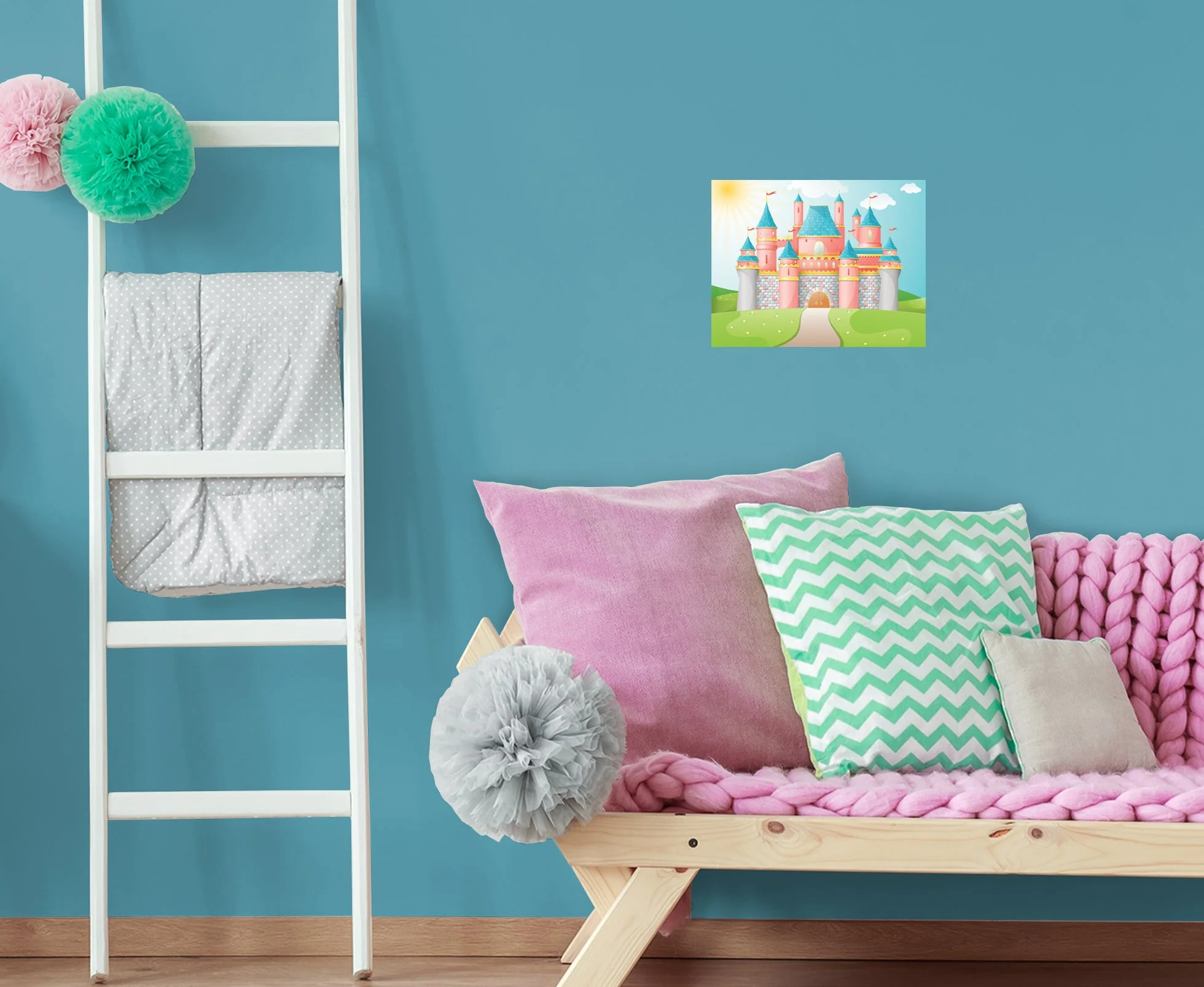Nursery Princess: Castle Part 2 Mural - Removable Wall Adhesive Decal - Image 6