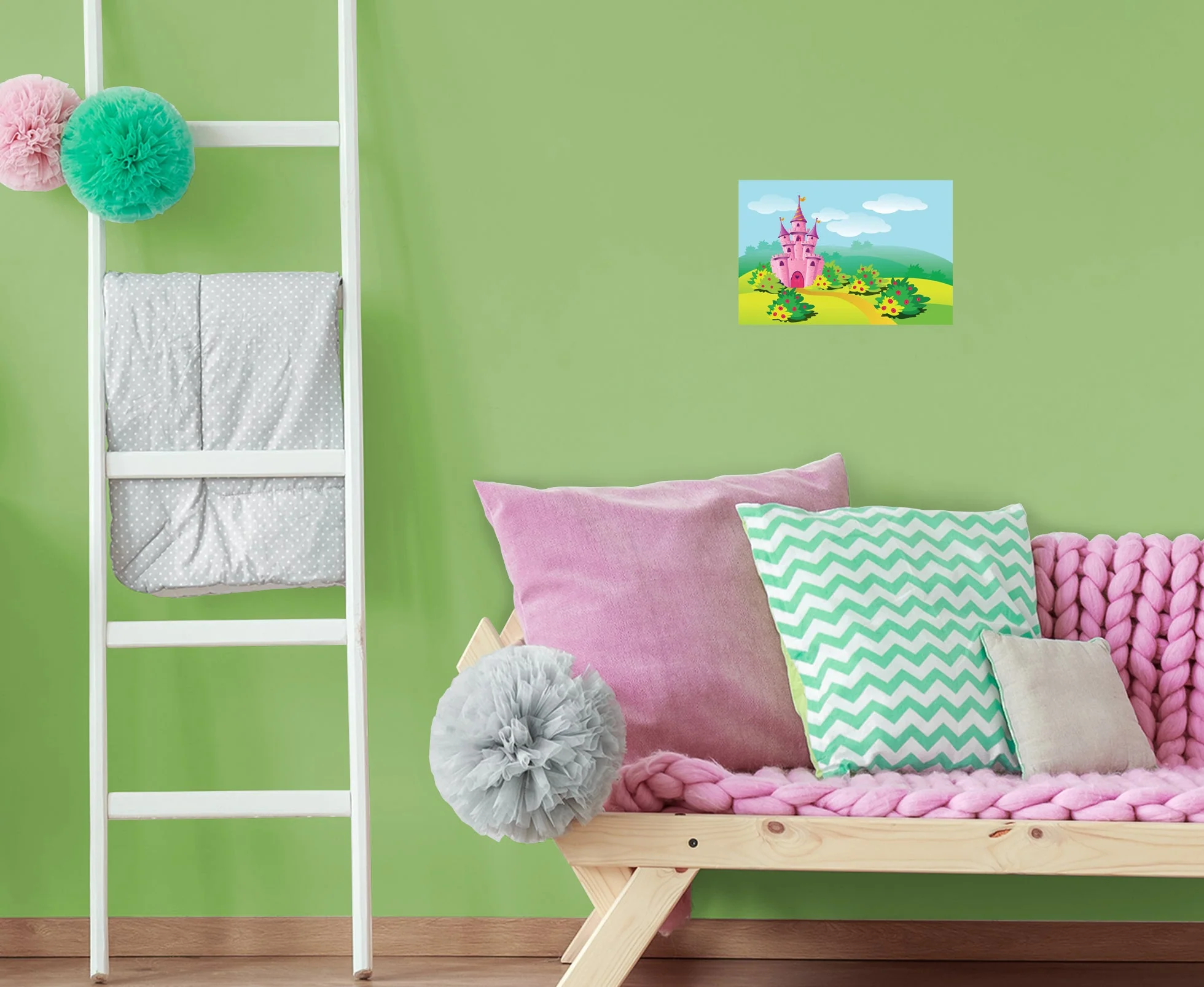 Nursery Princess: Castle Part 3 Mural - Removable Wall Adhesive Decal - Image 6