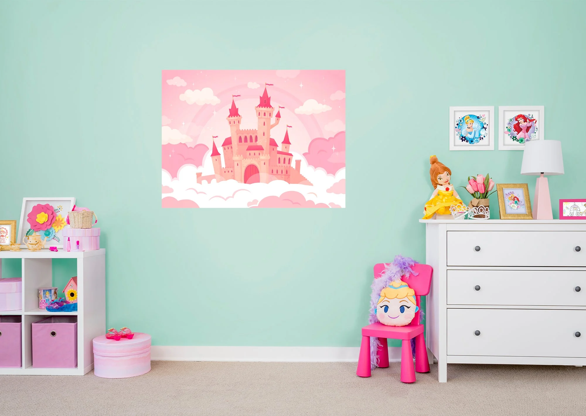 Nursery Princess:  Castle Part 5 Mural        -   Removable Wall   Adhesive Decal - Image 4