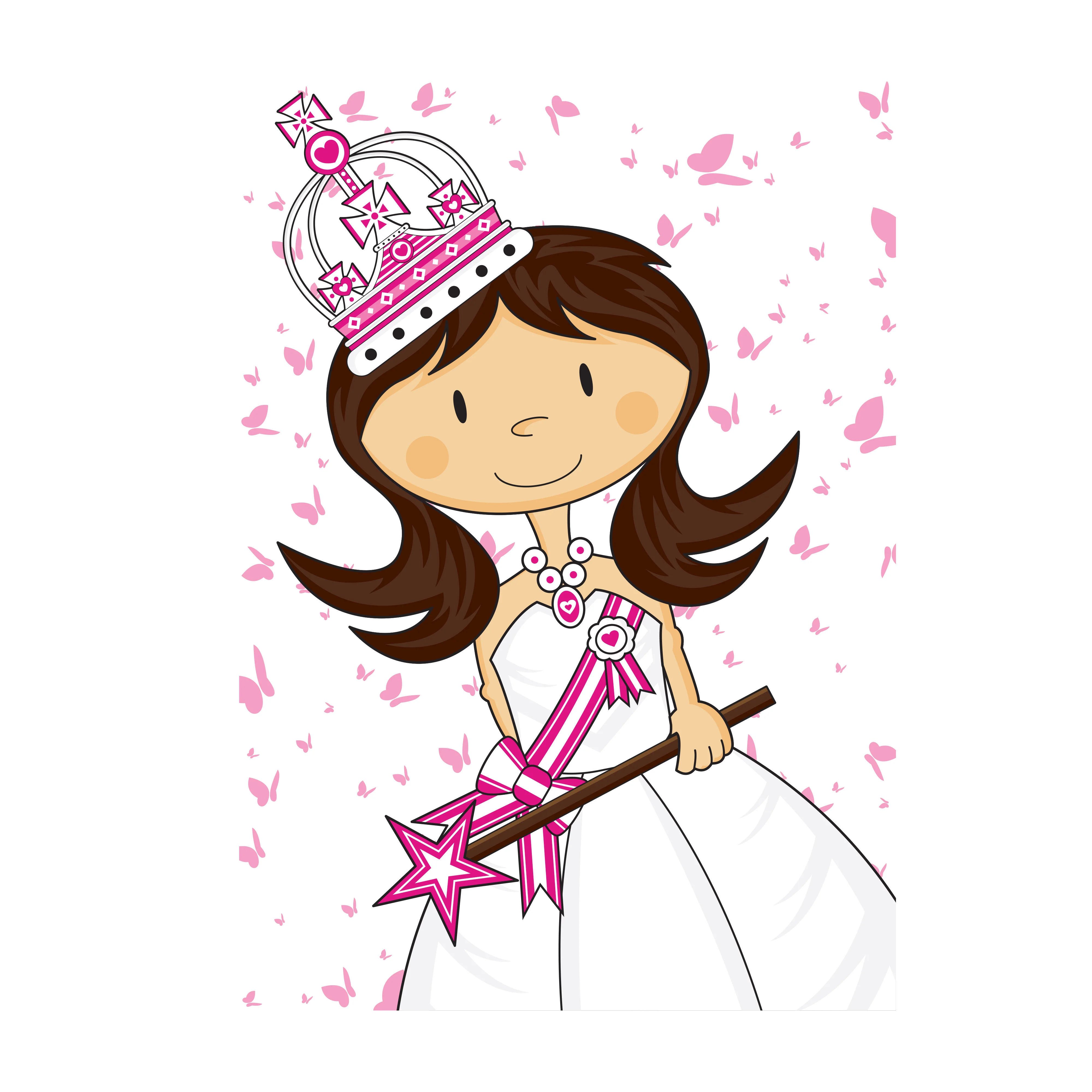 Nursery Princess:  White Dress Part 2 Mural        -   Removable Wall   Adhesive Decal - Image 3