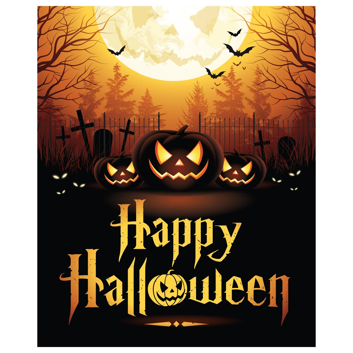 Halloween: Evil Moon Mural - Removable Wall Adhesive Decal - Image 2