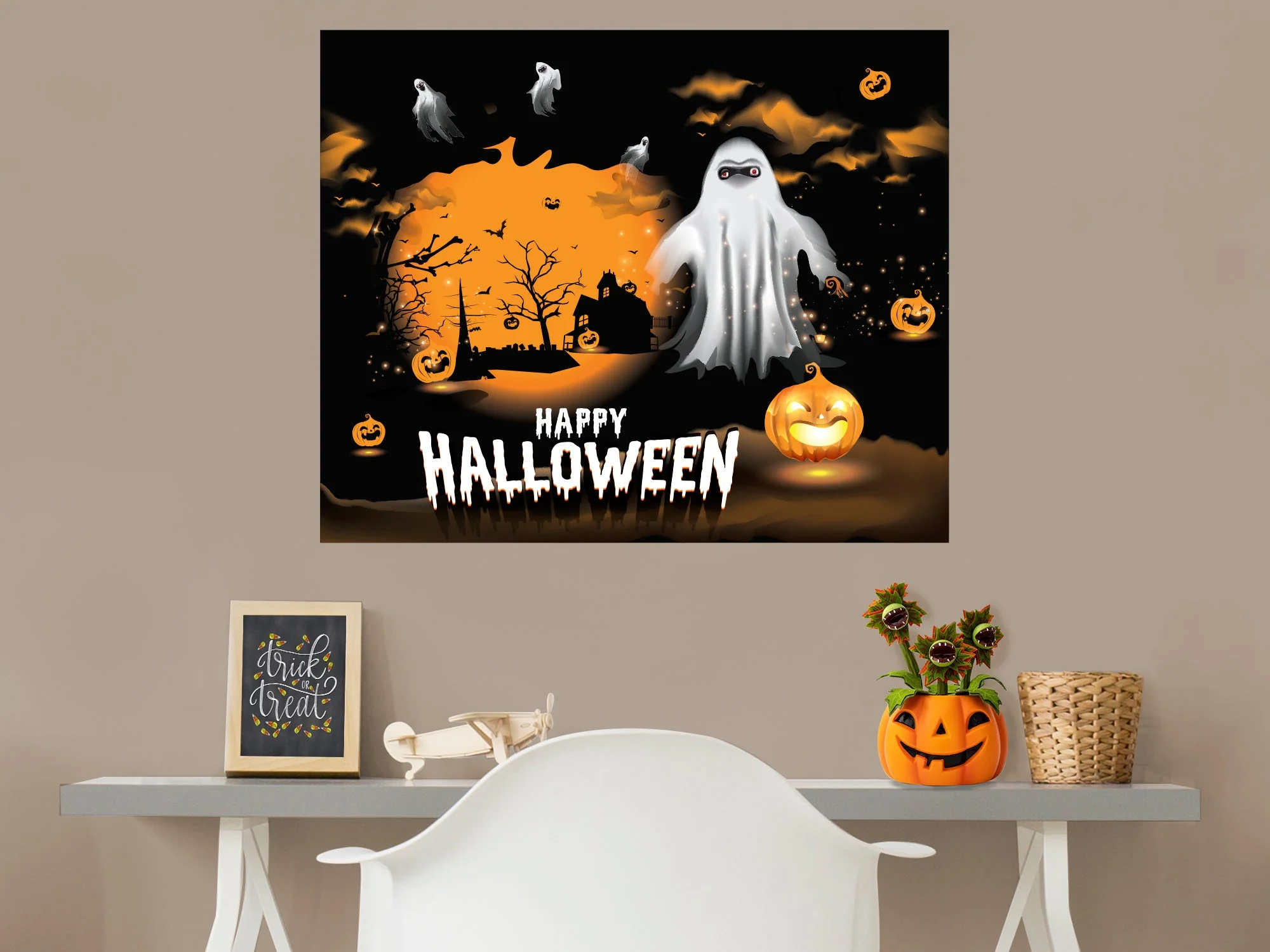 Halloween: Ghosts Mural - Removable Wall Adhesive Decal - Image 4
