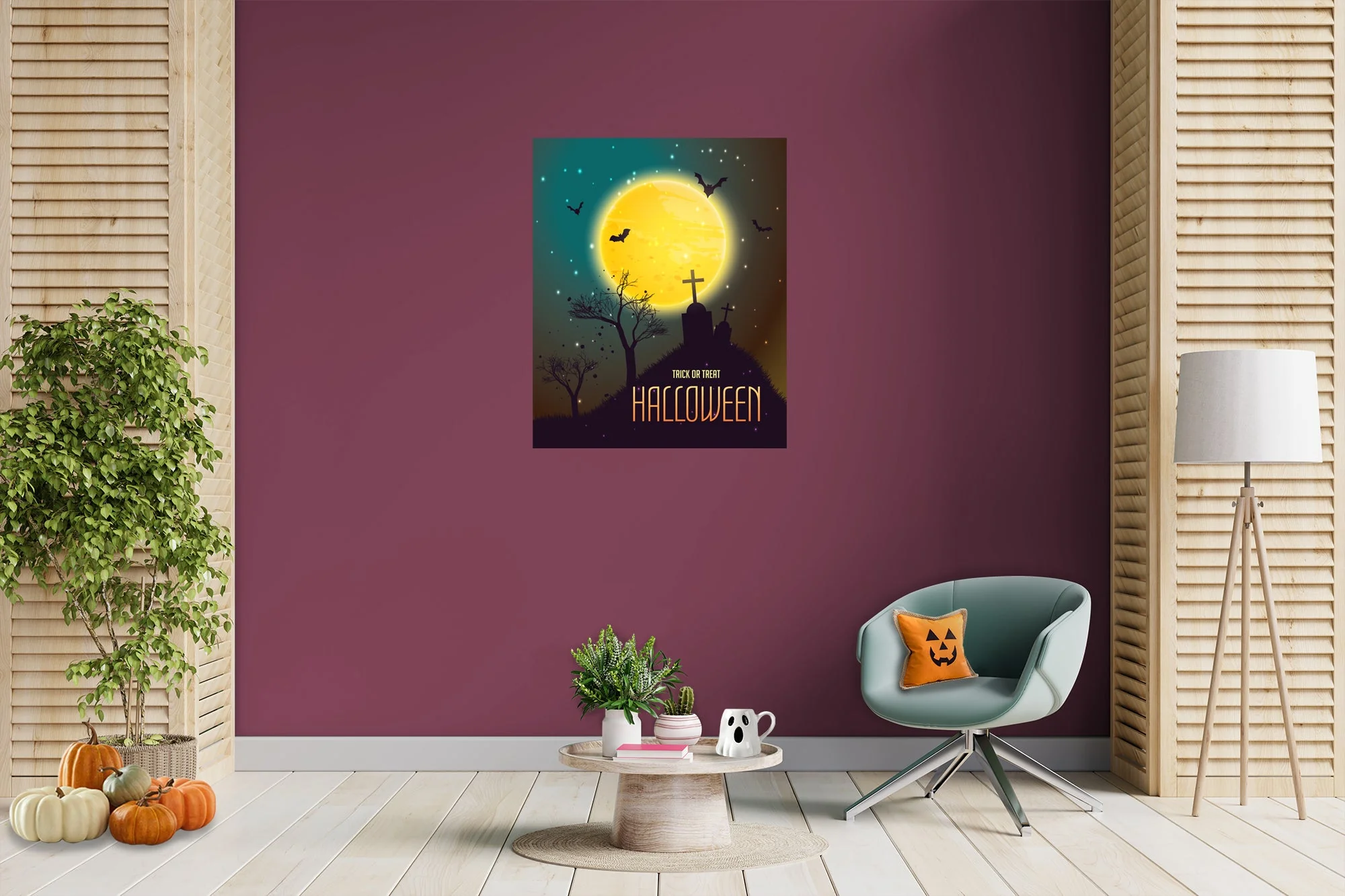 Halloween: Hill Mural - Removable Wall Adhesive Decal - Image 5