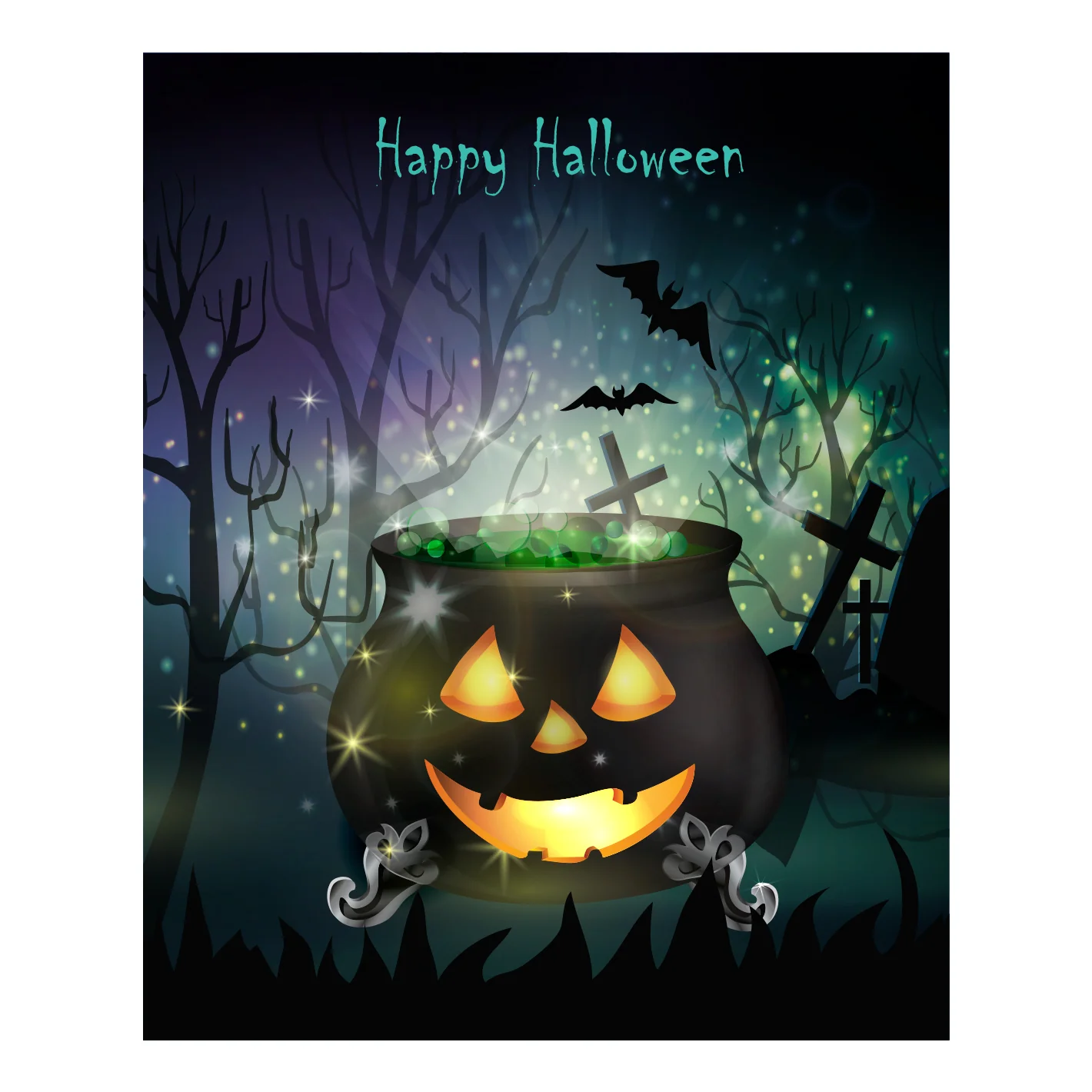 Halloween: Witch'S Pot Mural - Removable Wall Adhesive Decal - Image 2