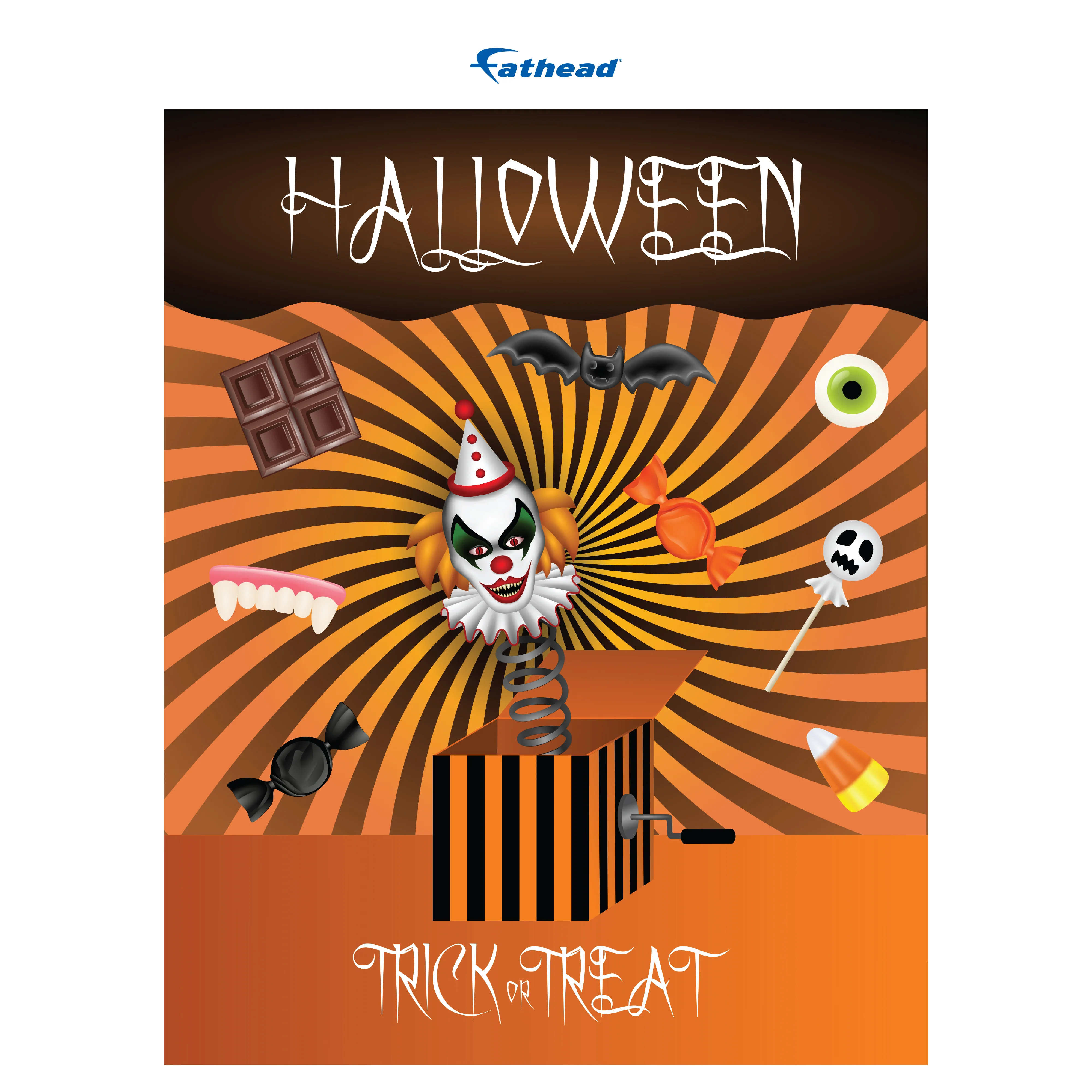 Halloween: Clown in the Box Mural        -   Removable Wall   Adhesive Decal - Image 3