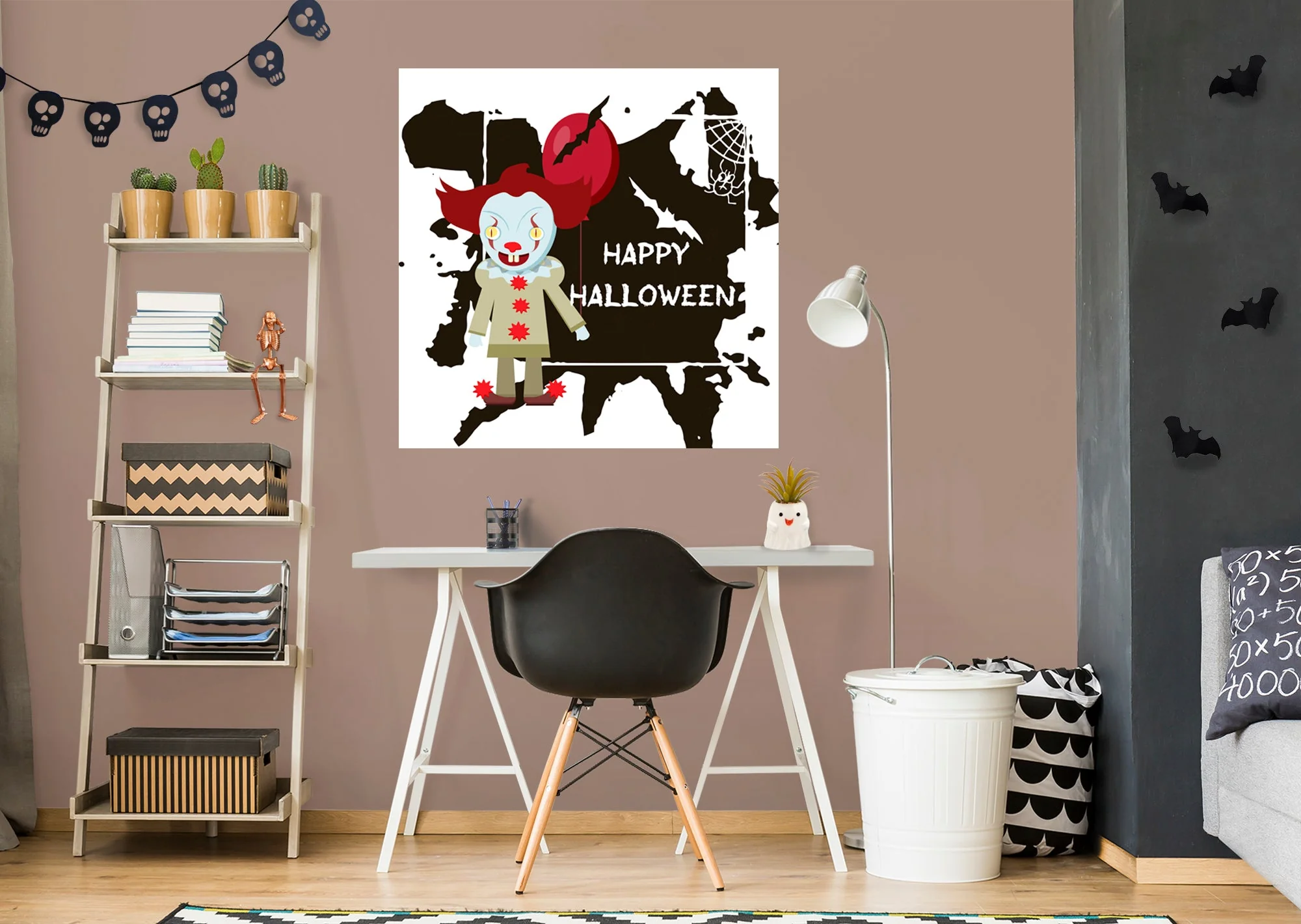 Halloween: The Red Balloon Mural        -   Removable Wall   Adhesive Decal - Image 4