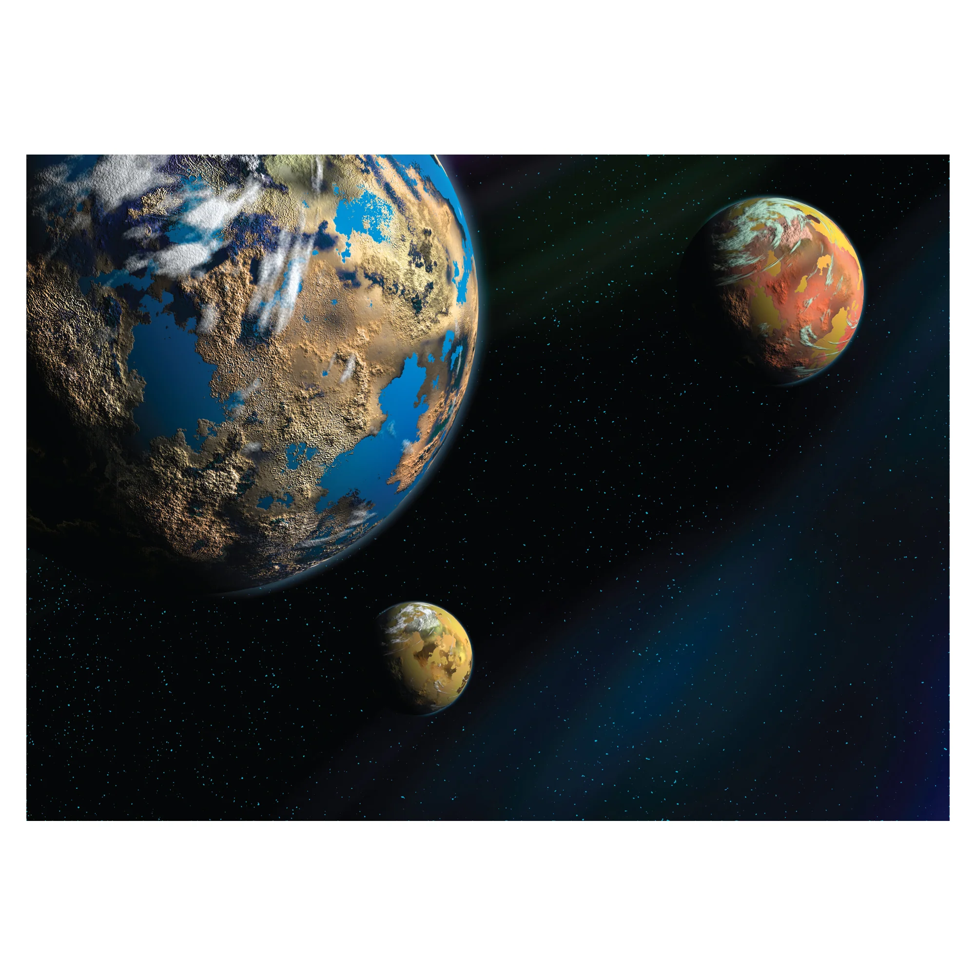 Planets:  Textures Mural        -   Removable     Adhesive Decal - Image 3
