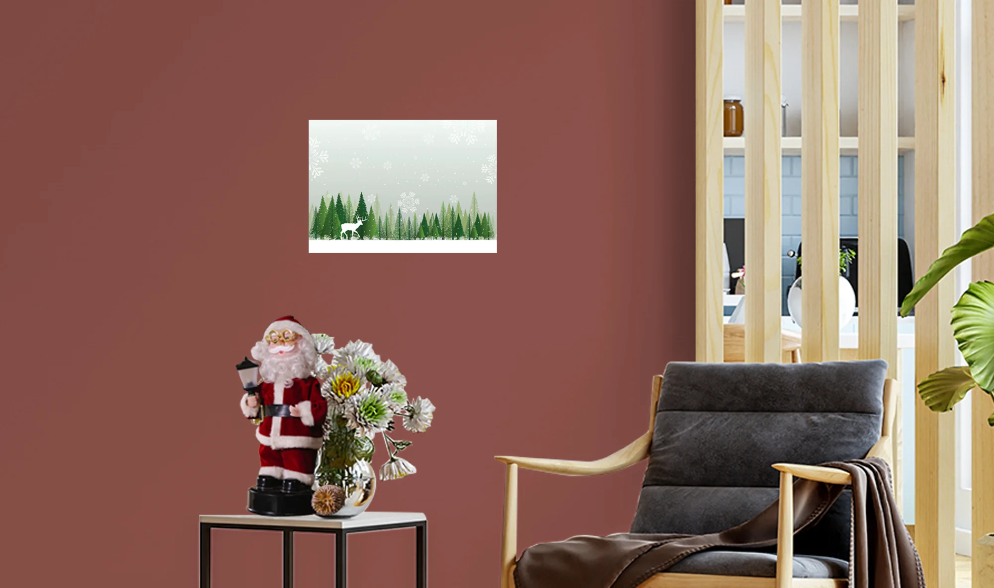 Christmas:  Green Trees Poster        -   Removable     Adhesive Decal - Image 6