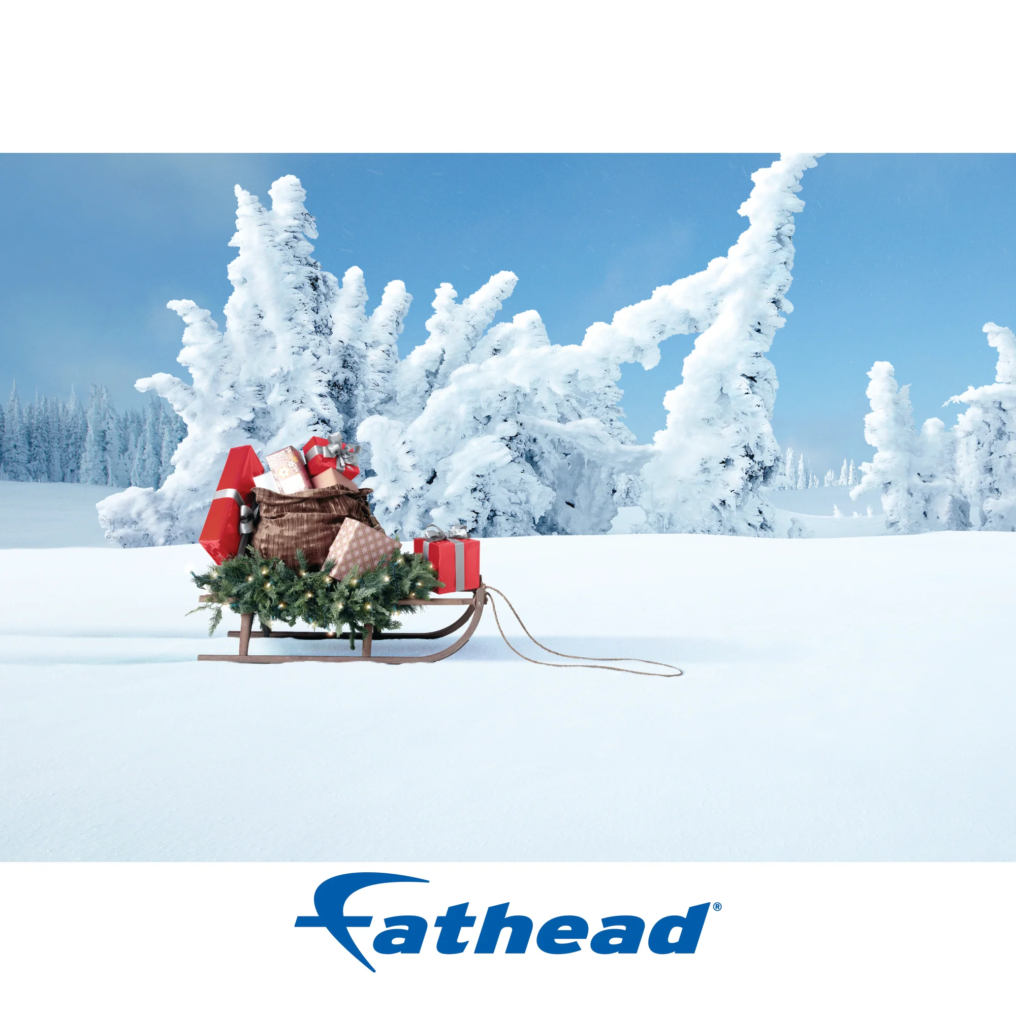 Christmas: Santa's Sleigh Poster - Removable Adhesive Decal - Image 2