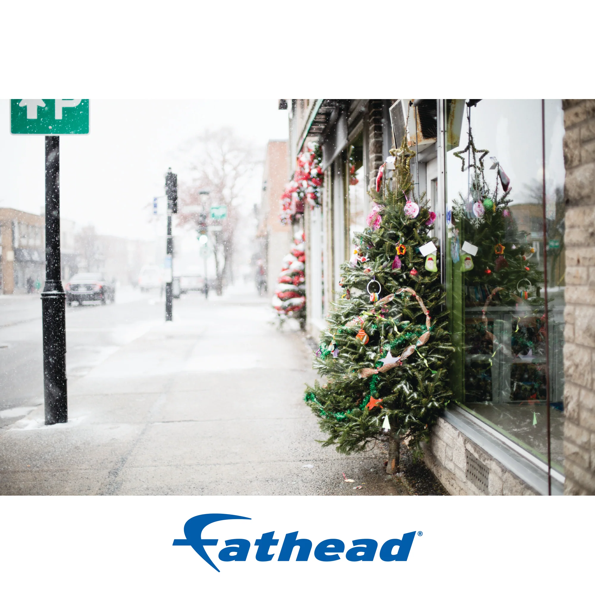 Christmas: Trees in the Street Poster - Removable Adhesive Decal - Image 3