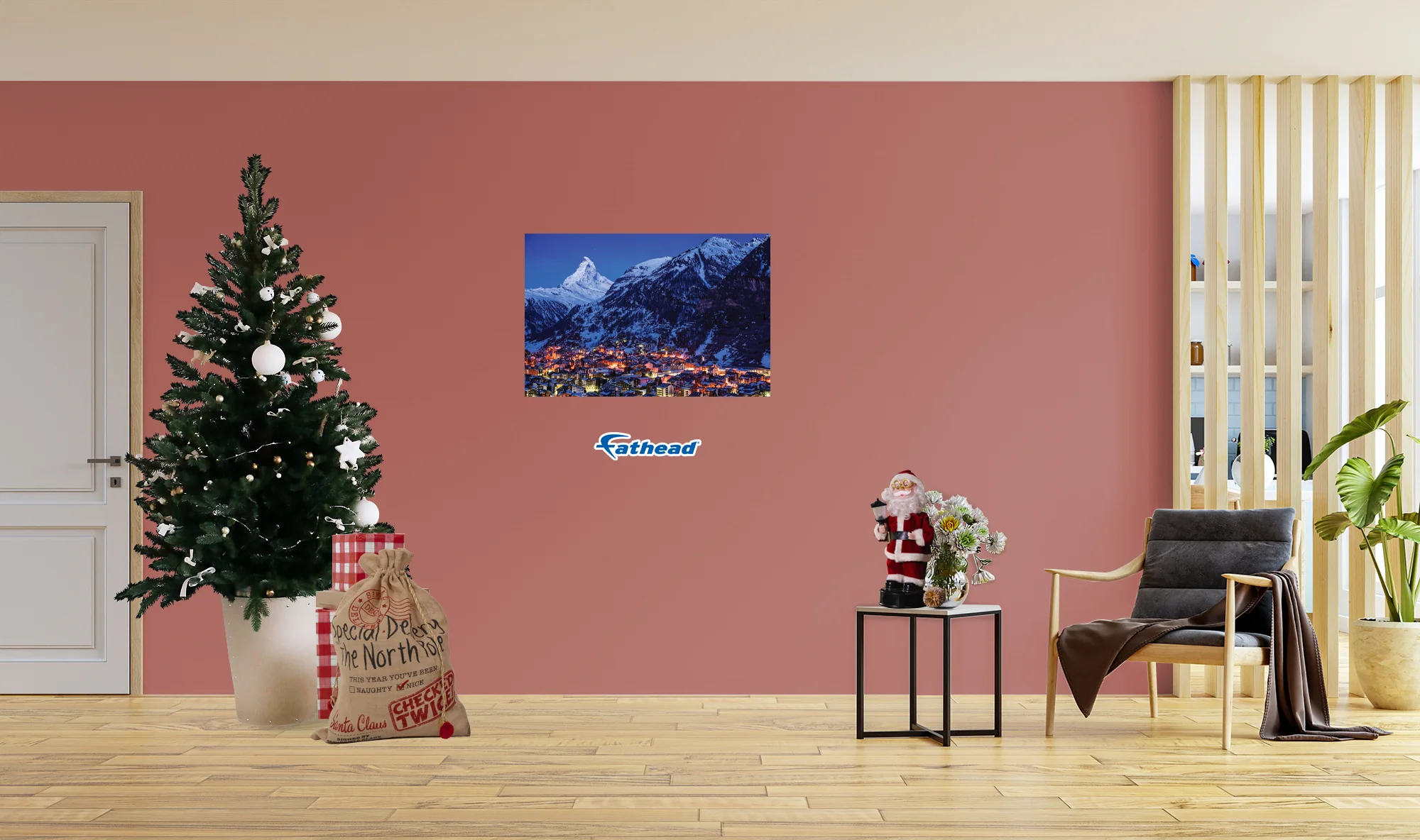 Christmas:  Zermatt at Night Poster        -   Removable     Adhesive Decal - Image 5
