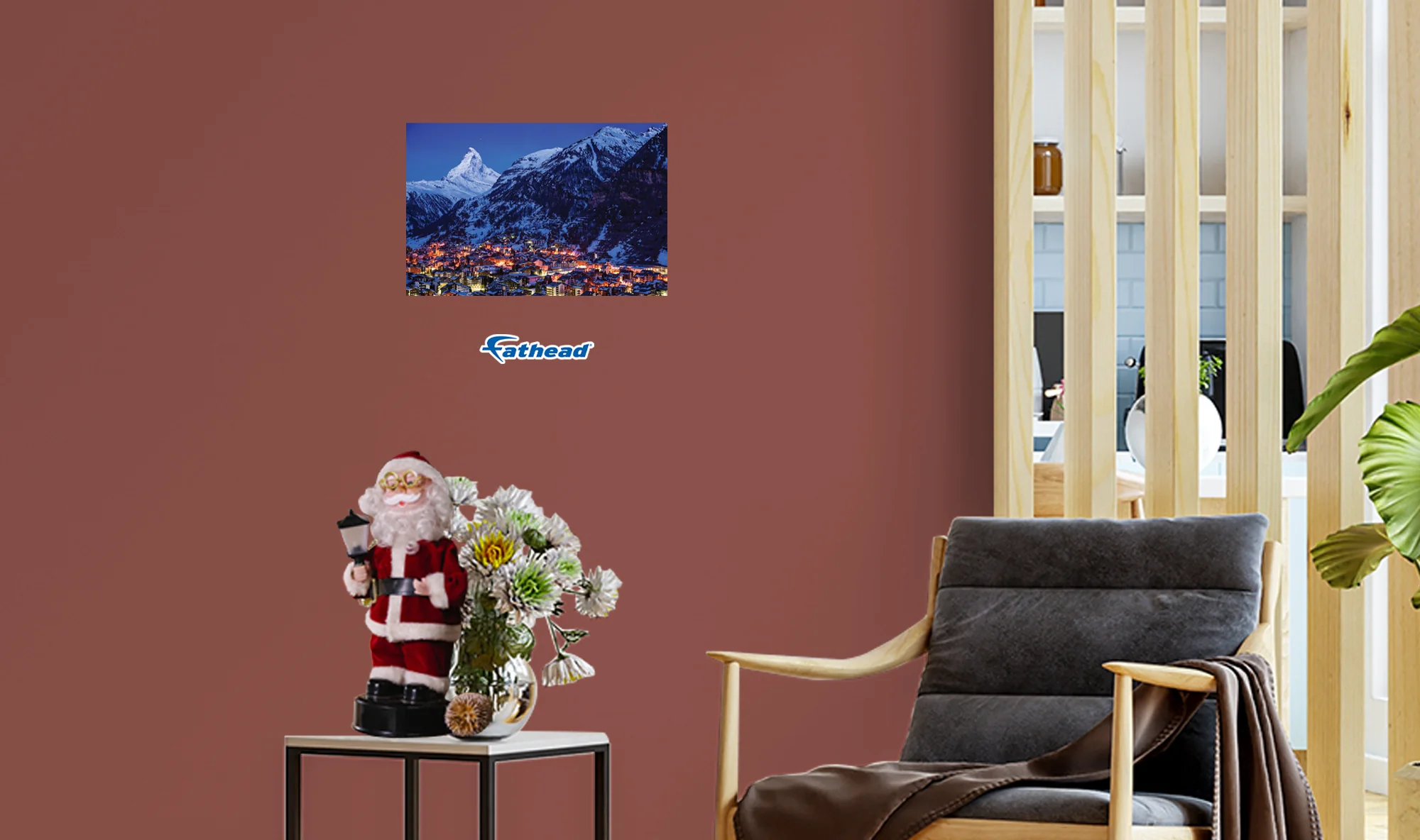 Christmas:  Zermatt at Night Poster        -   Removable     Adhesive Decal - Image 6