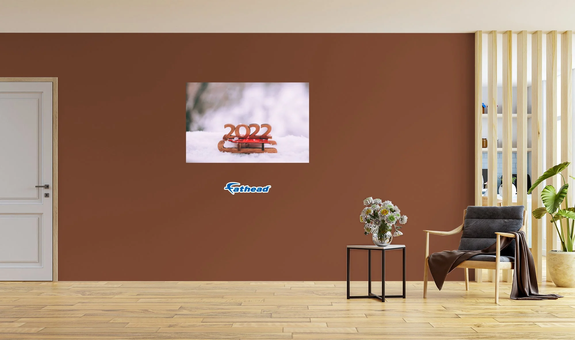 New Year: Little 2022 Sleigh Poster - Removable Adhesive Decal - Image 4