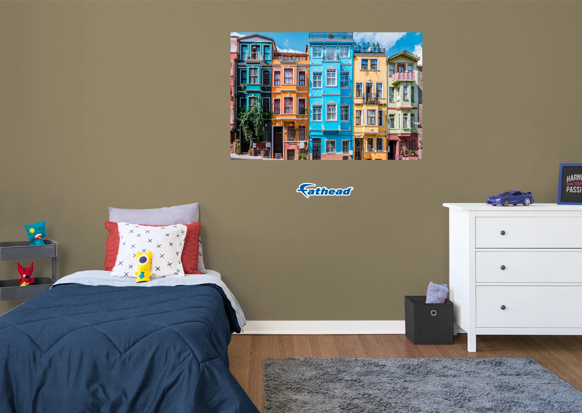 Generic Scenery: Colored Houses Poster - Removable Adhesive Decal - Image 4