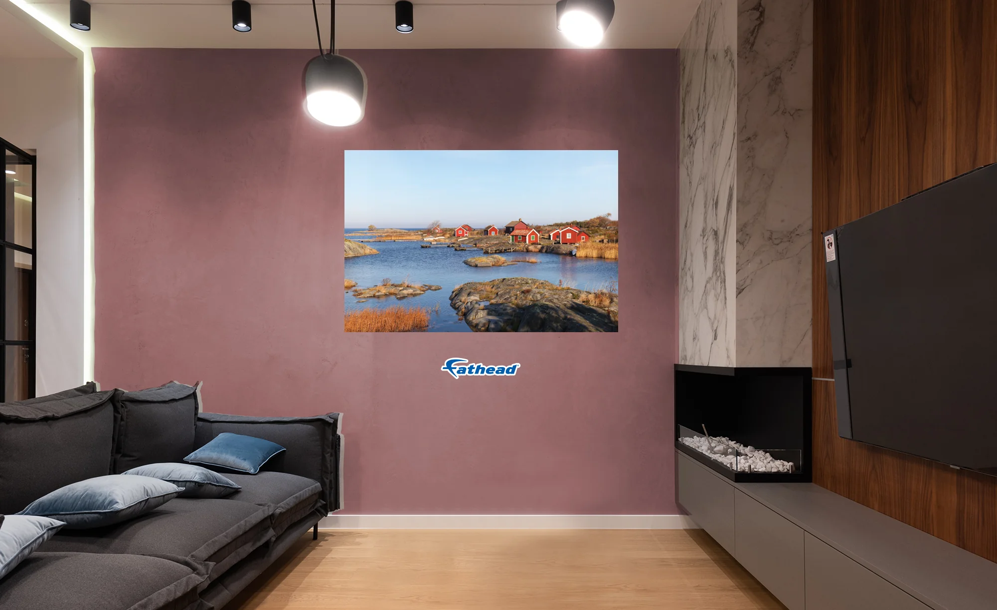 Generic Scenery: Red Cottages Poster        -   Removable     Adhesive Decal - Image 4