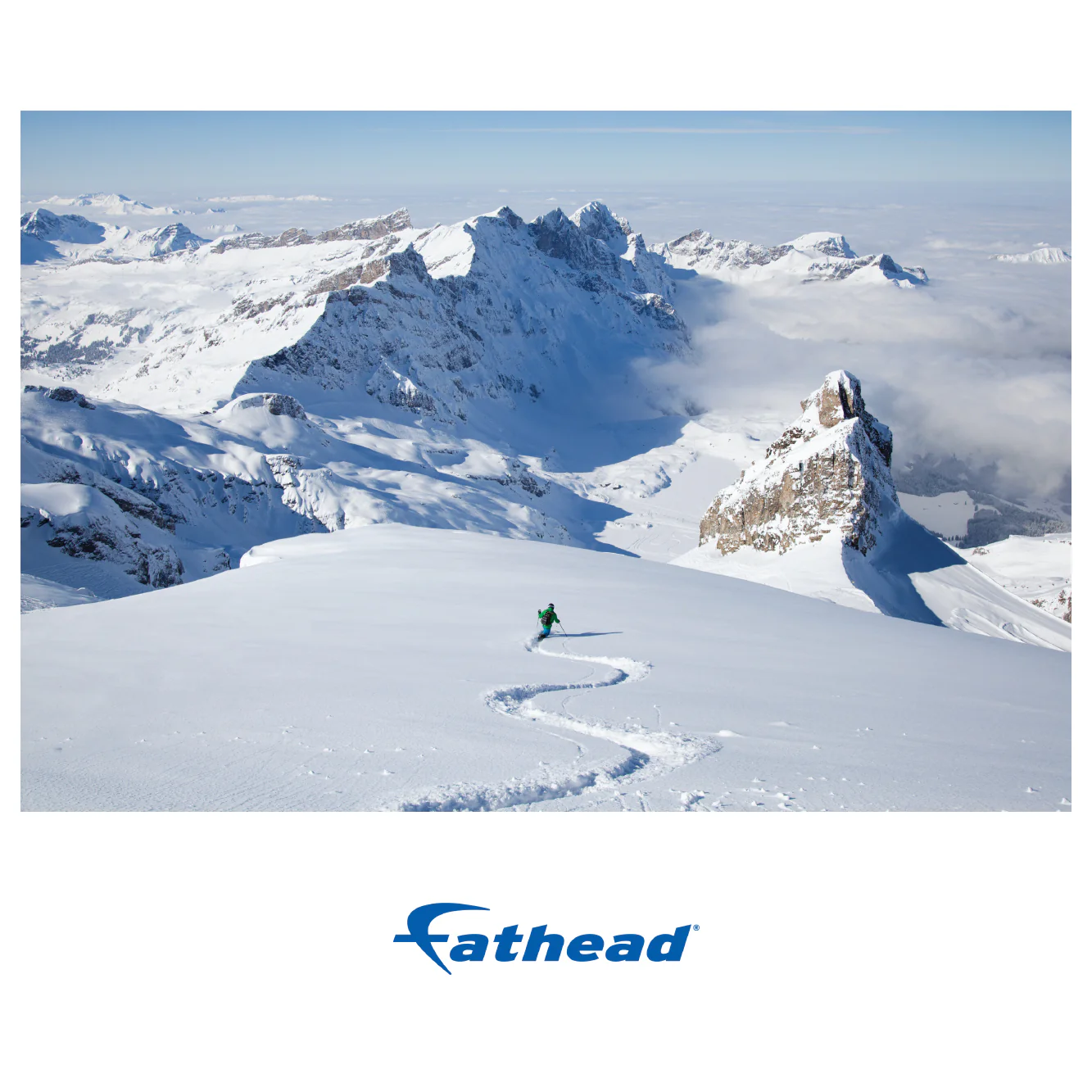 Generic Scenery: Ski Time Poster - Removable Adhesive Decal - Image 2