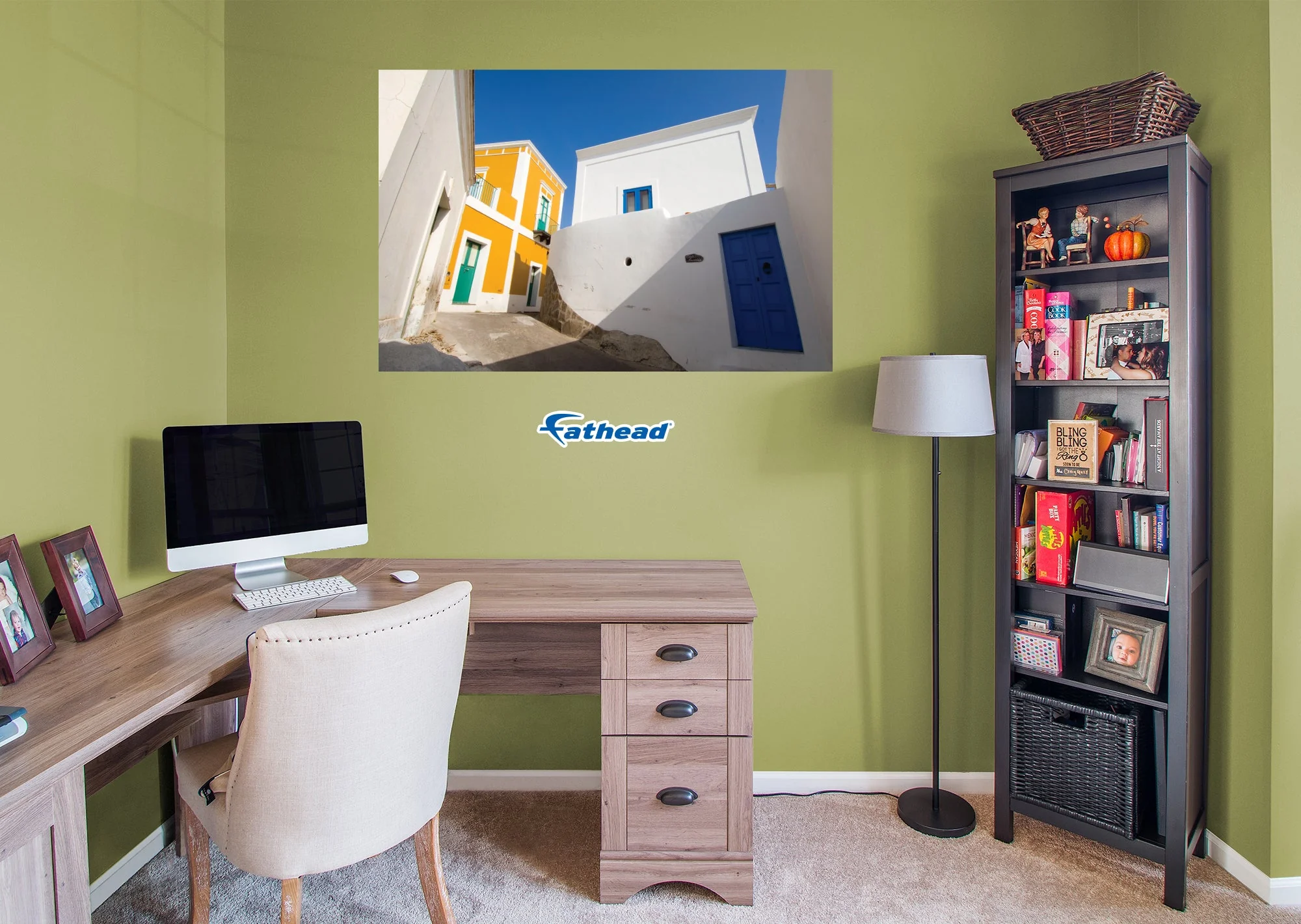 Generic Scenery: Yellow House Realistic Poster - Removable Adhesive Decal - Image 4