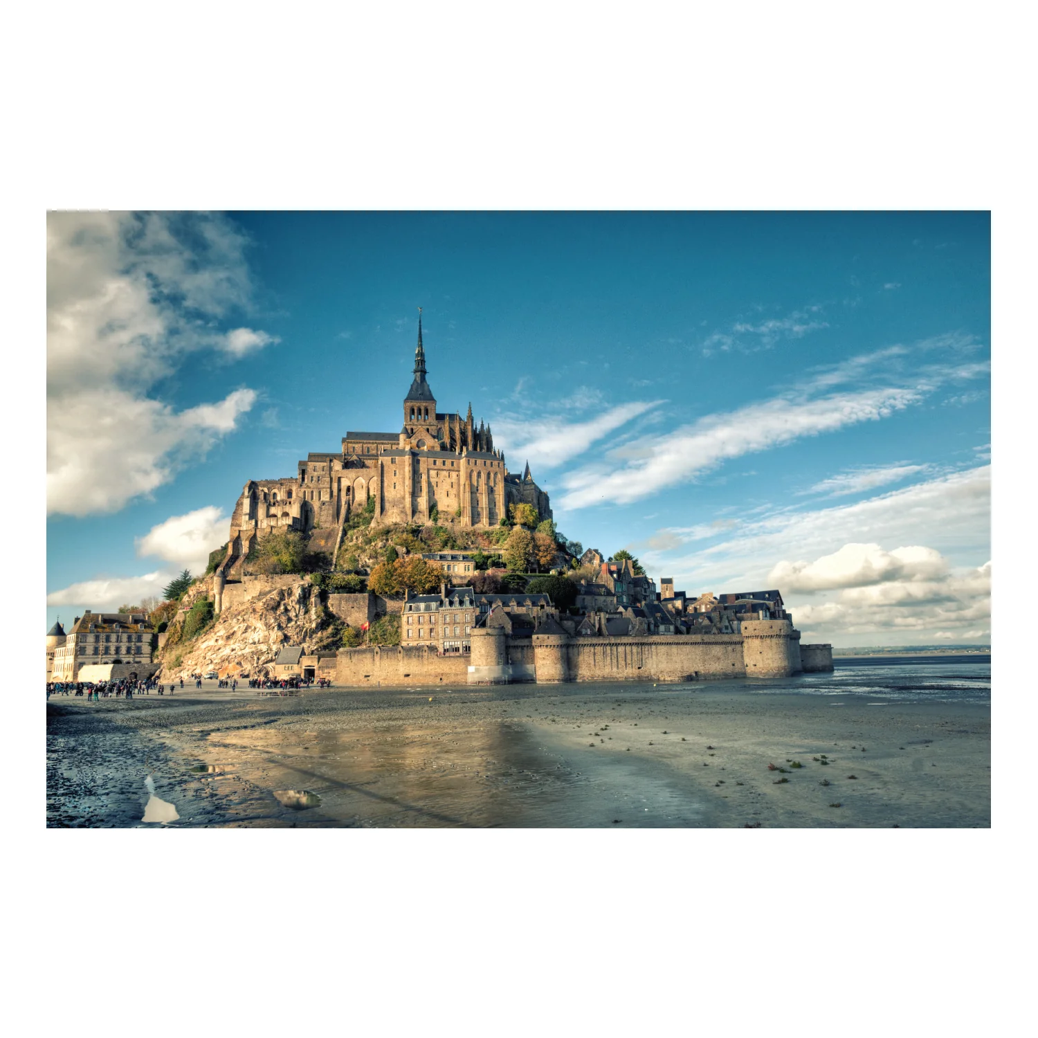 Popular Landmarks: Mont Saint-Michel Realistic Poster - Removable Adhesive Decal - Image 2