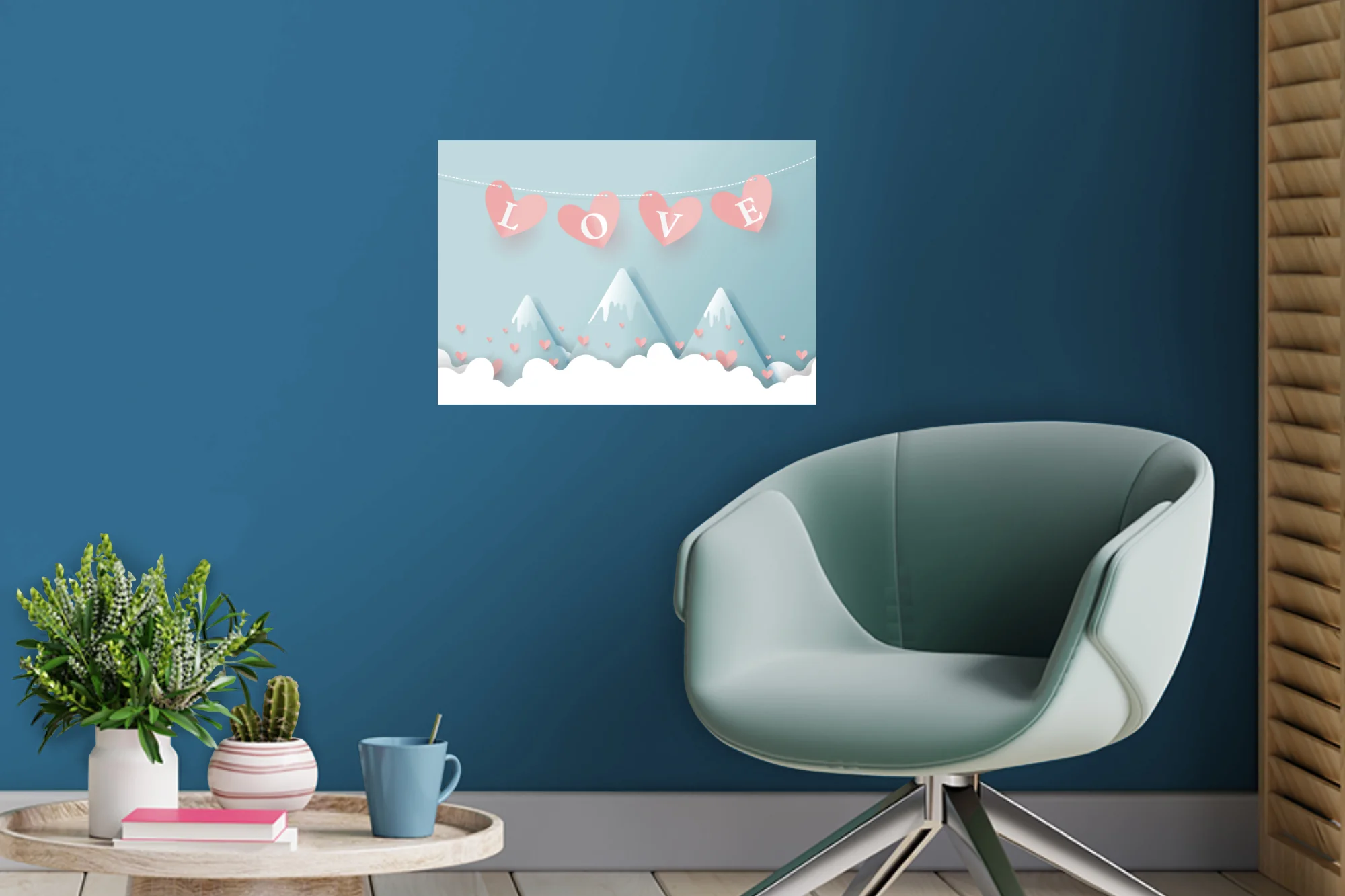Valentine's Day: Love is like a Mountain Mural - Removable Adhesive Decal - Image 6