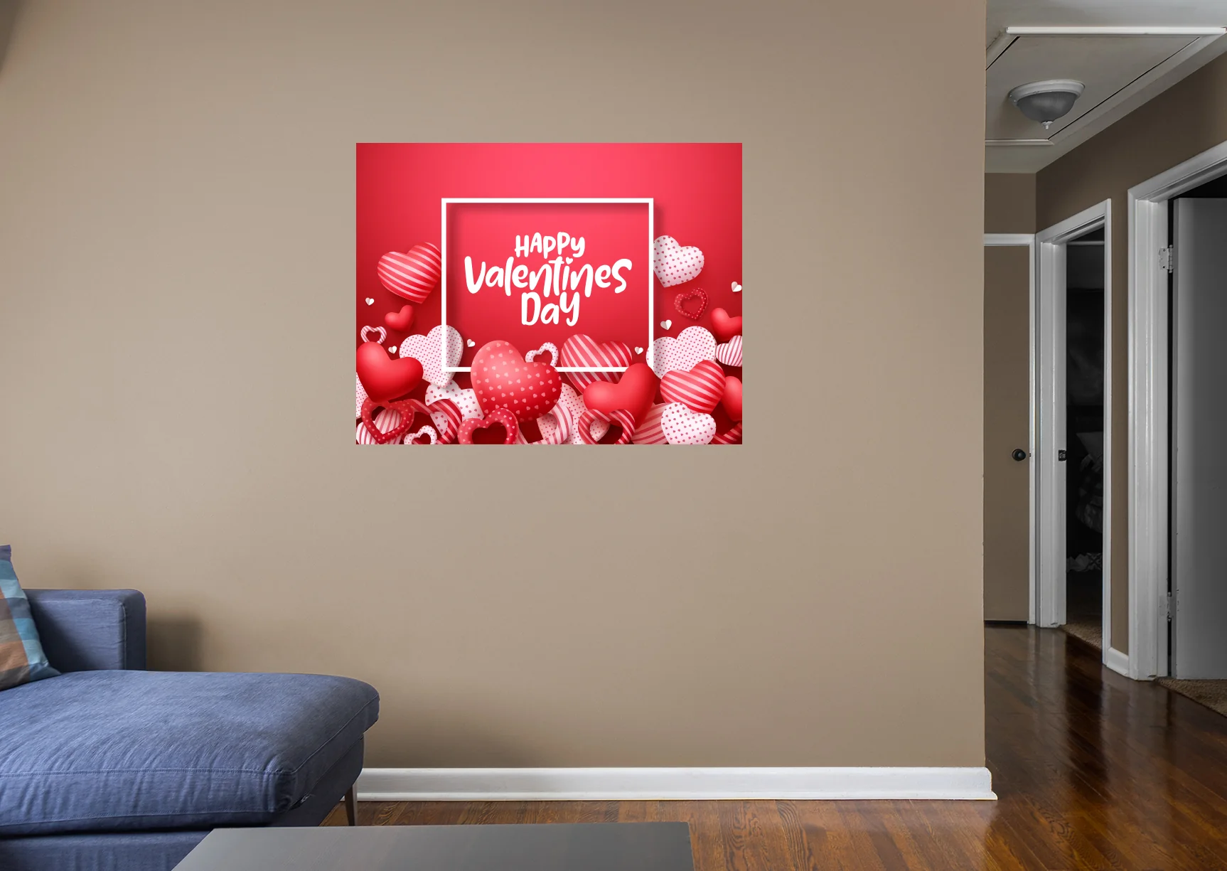 Valentine's Day: Red Hearts Mural        -   Removable     Adhesive Decal - Image 4