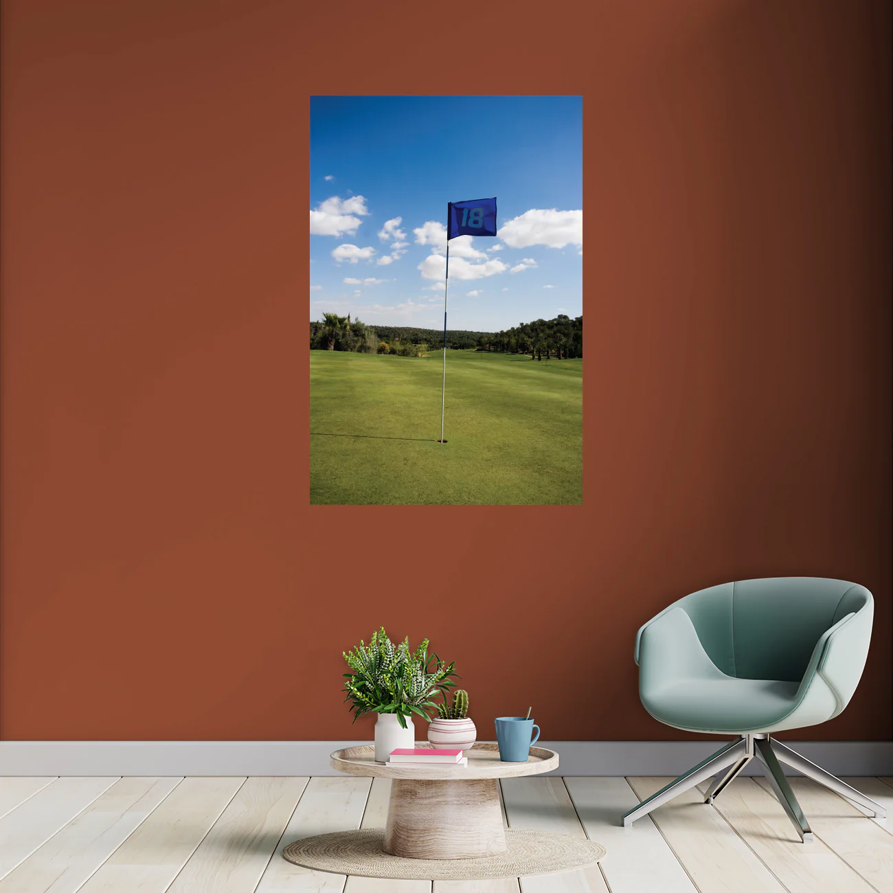 Golf: Blue Flag Poster - Removable Adhesive Decal - Image 2