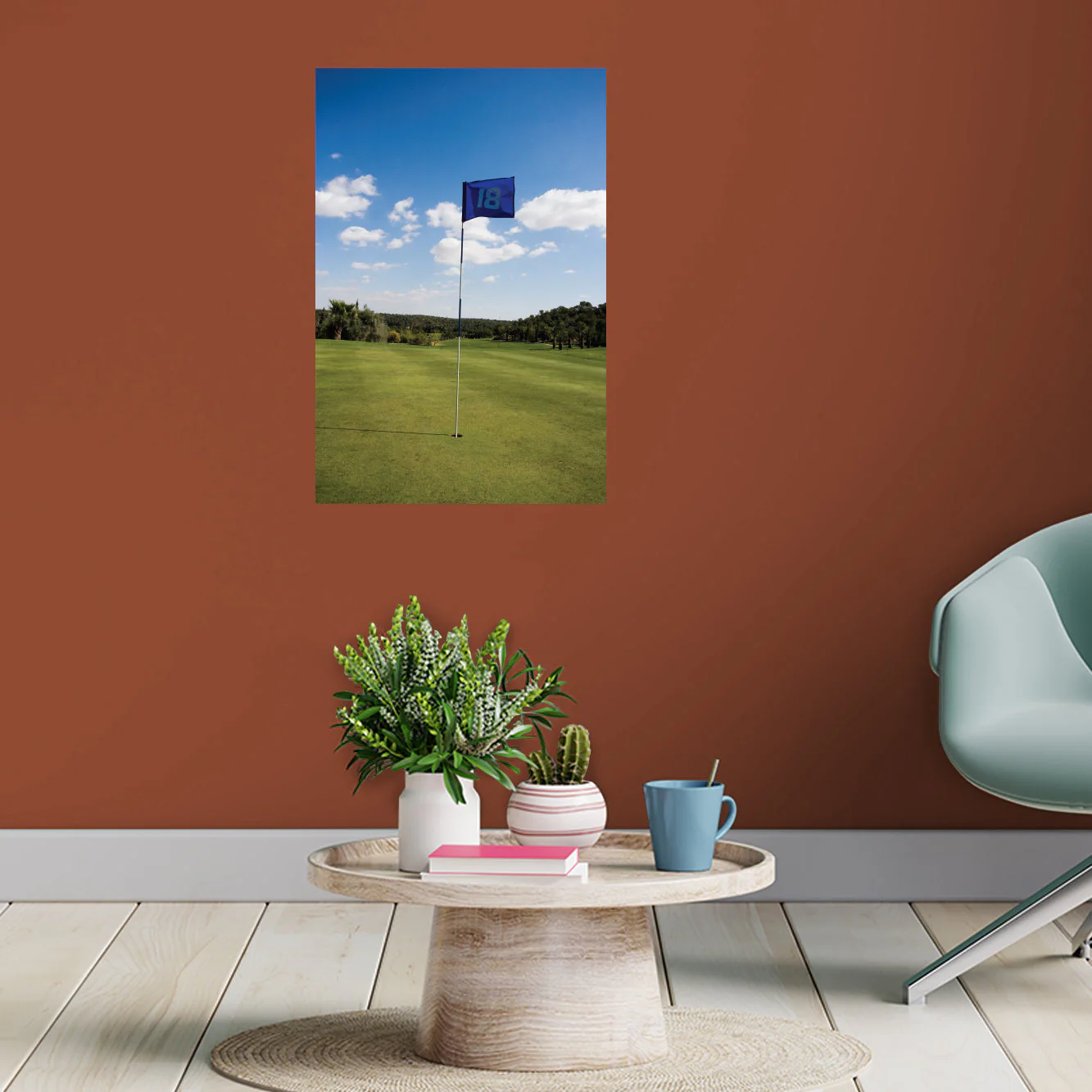 Golf: Blue Flag Poster - Removable Adhesive Decal - Image 5