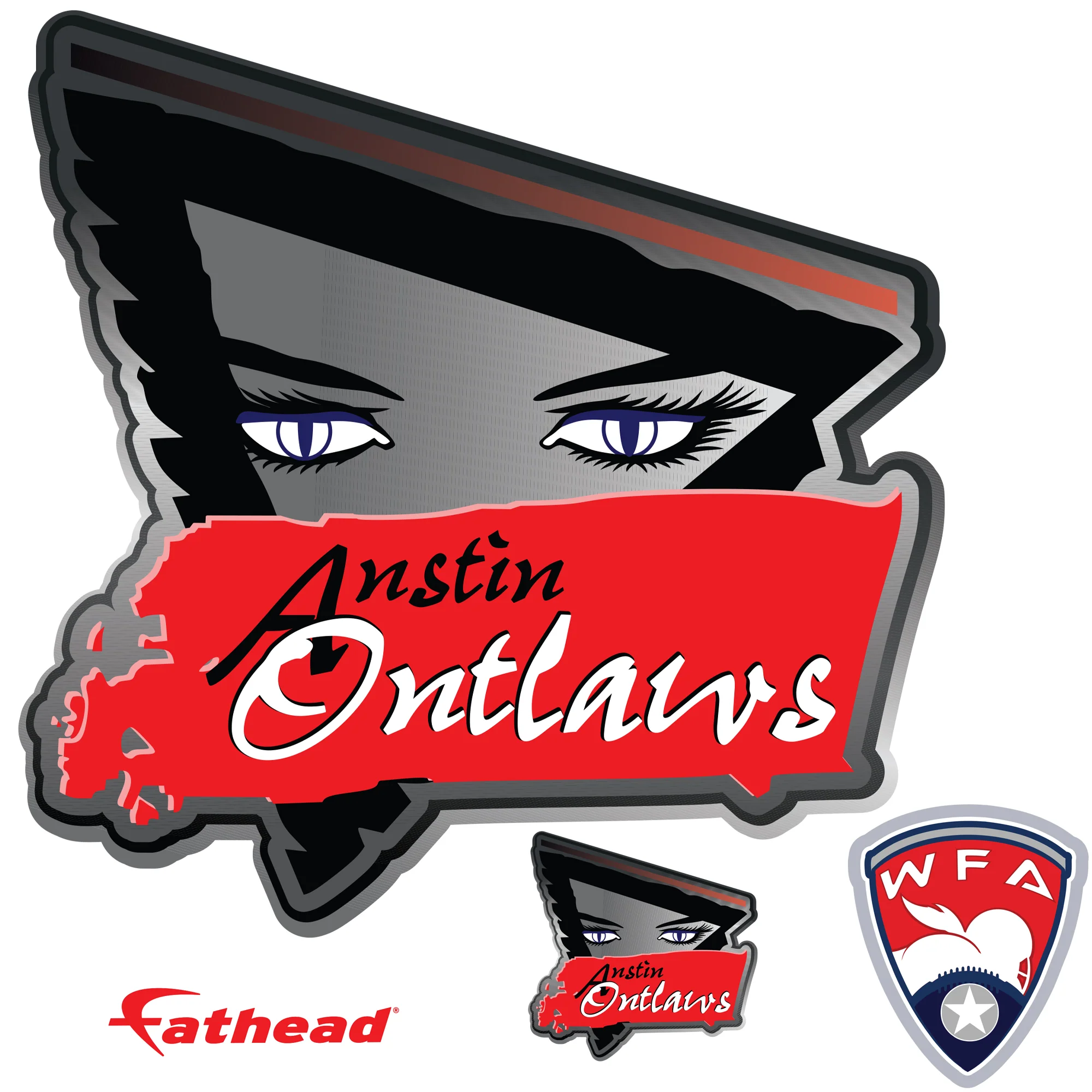 Austin Outlaws: Logo - Removable Adhesive Decal - Image 2