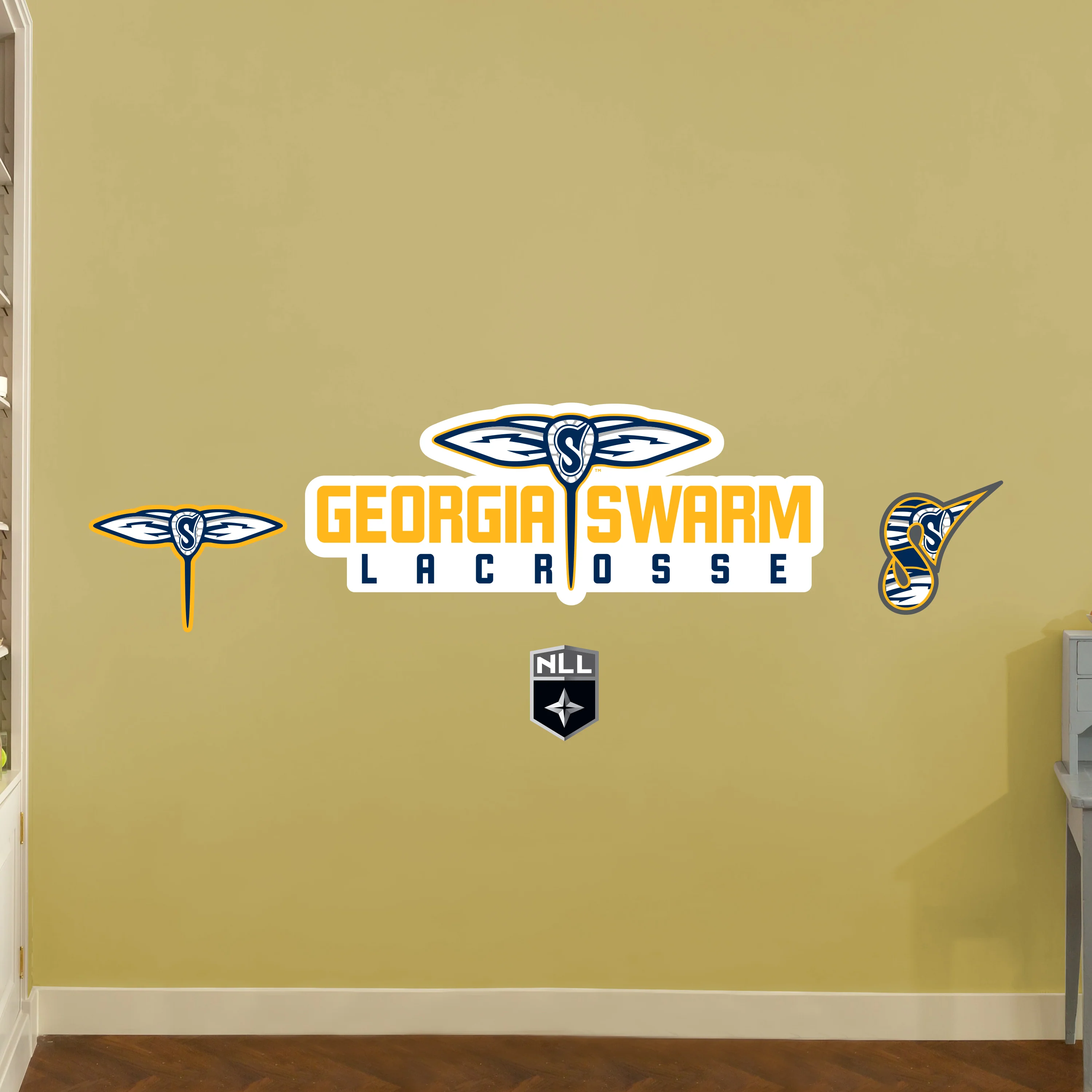 Georgia Swarm:   Logo        - Officially Licensed NLL Removable     Adhesive Decal - Image 2