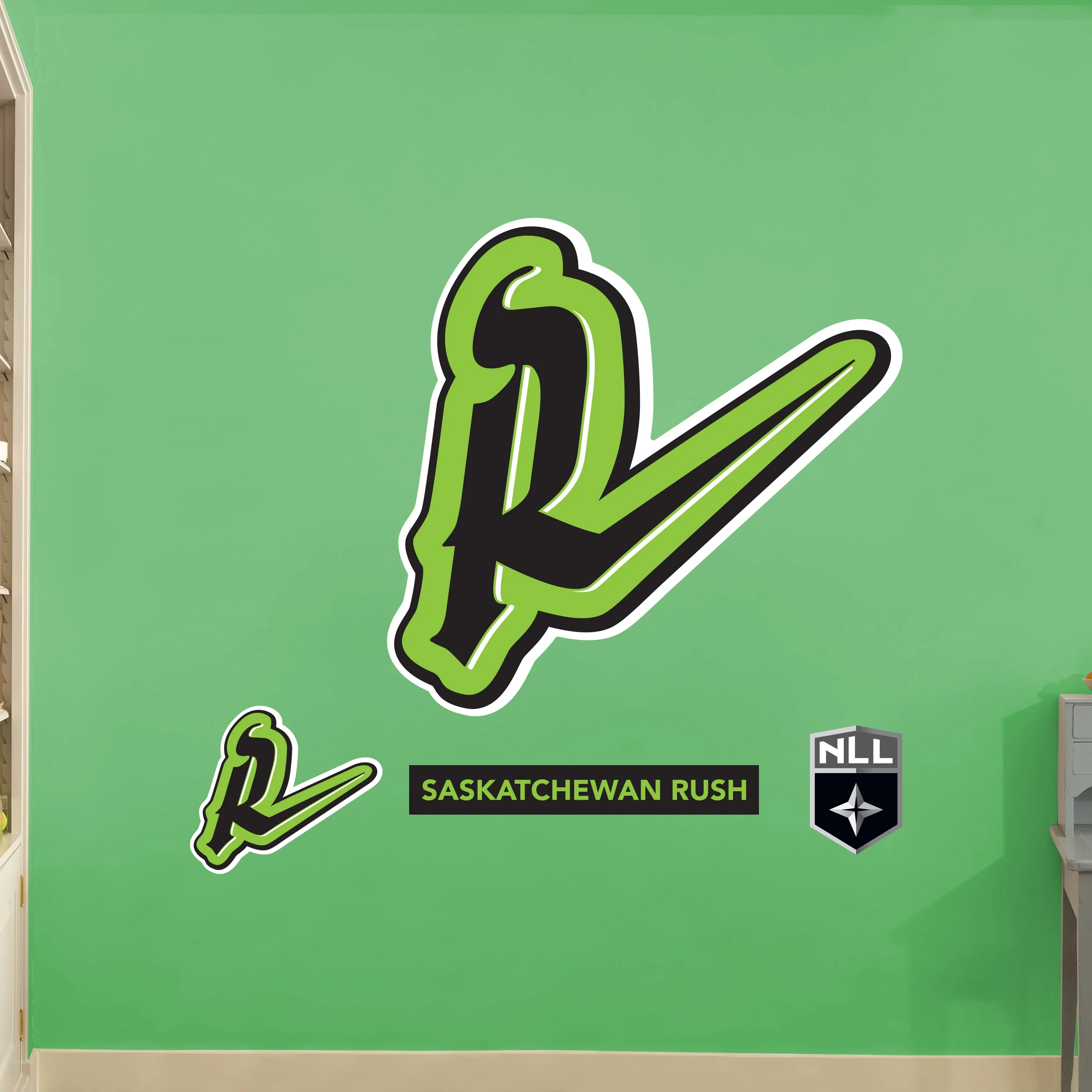 Saskatchewan Rush:   Logo        - Officially Licensed NLL Removable     Adhesive Decal - Image 11
