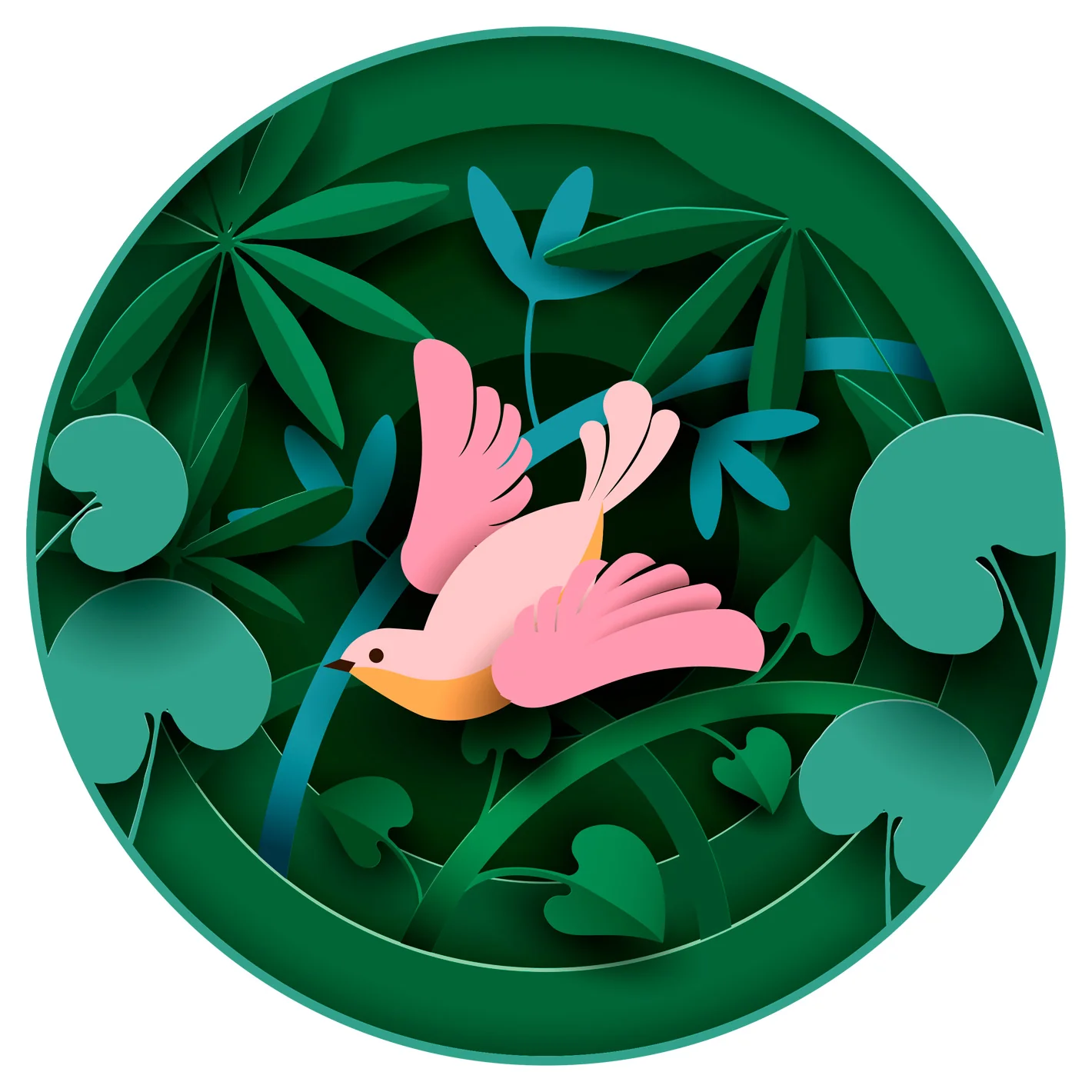 Seasons Decor: Seasons Decor Spring Pink Bird Icon        -   Removable     Adhesive Decal - Image 2
