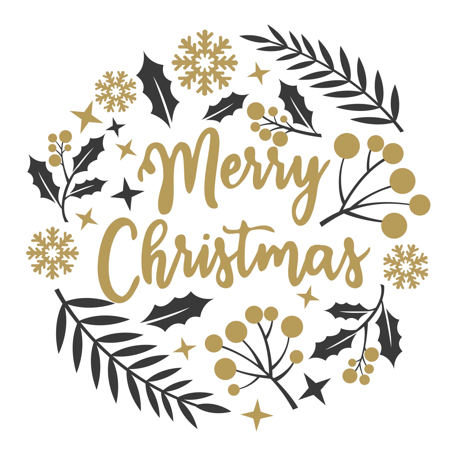 Seasons Decor: Winter Merry Christmas Icon - Removable Adhesive Decal - Image 3