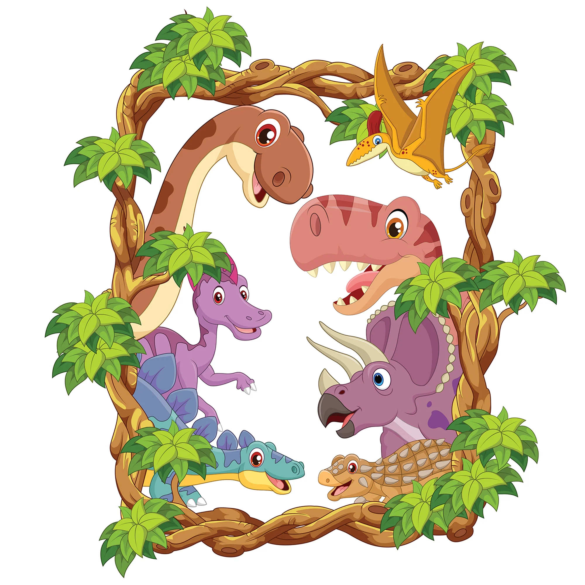 Dinosaurs: Happy Friends Icon - Removable Wall Adhesive Decal - Image 2