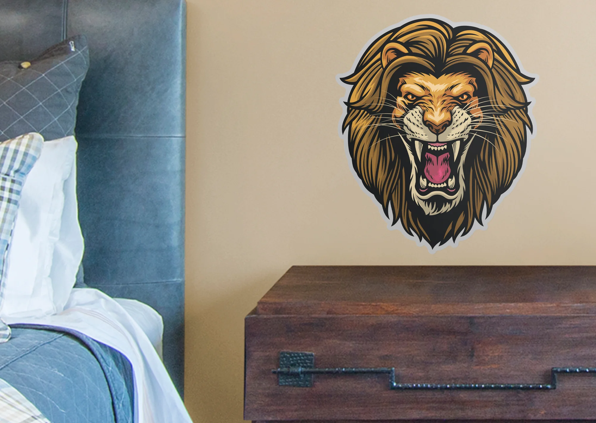 Jungle:  Angry Lion Icon        -   Removable     Adhesive Decal - Image 3