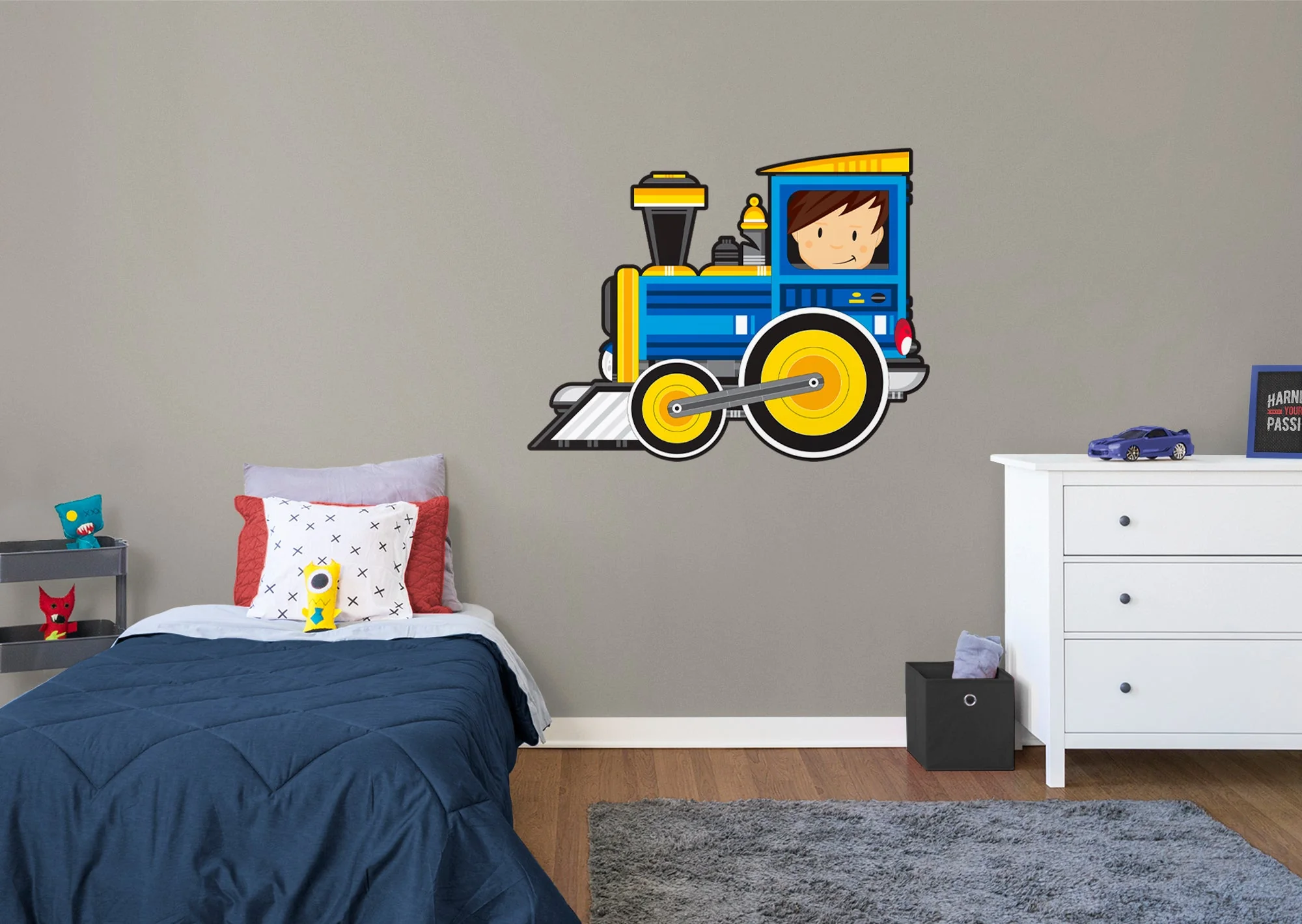 Nursery:  Blue Engine Icon        -   Removable Wall   Adhesive Decal - Image 4