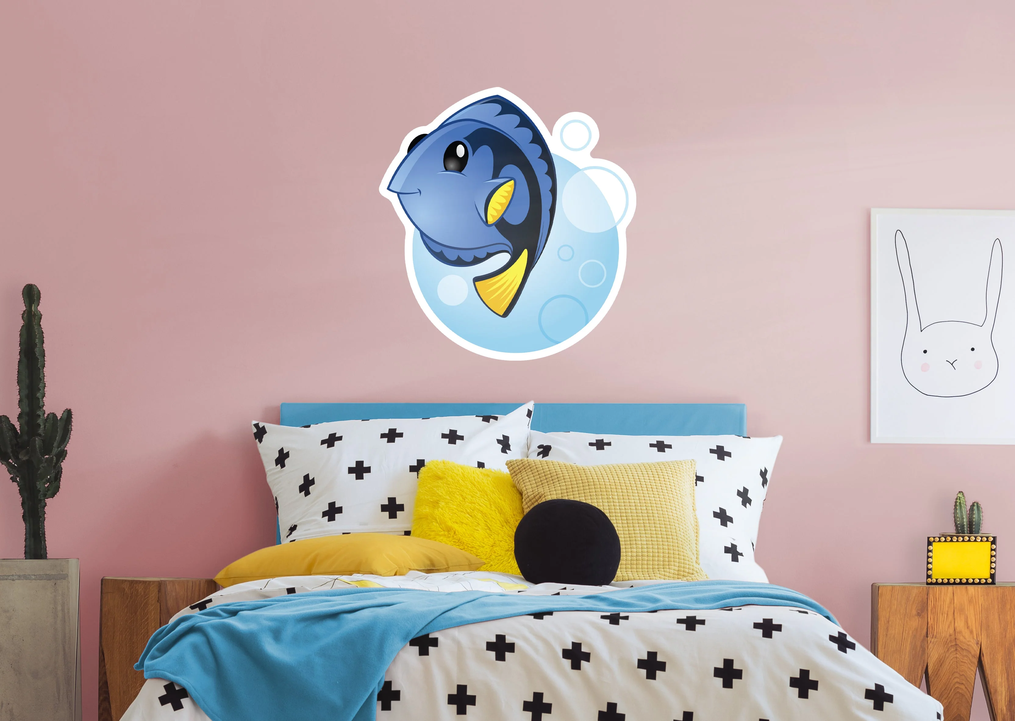 Nursery: Blue Fish Icon - Removable Wall Adhesive Decal - Image 5