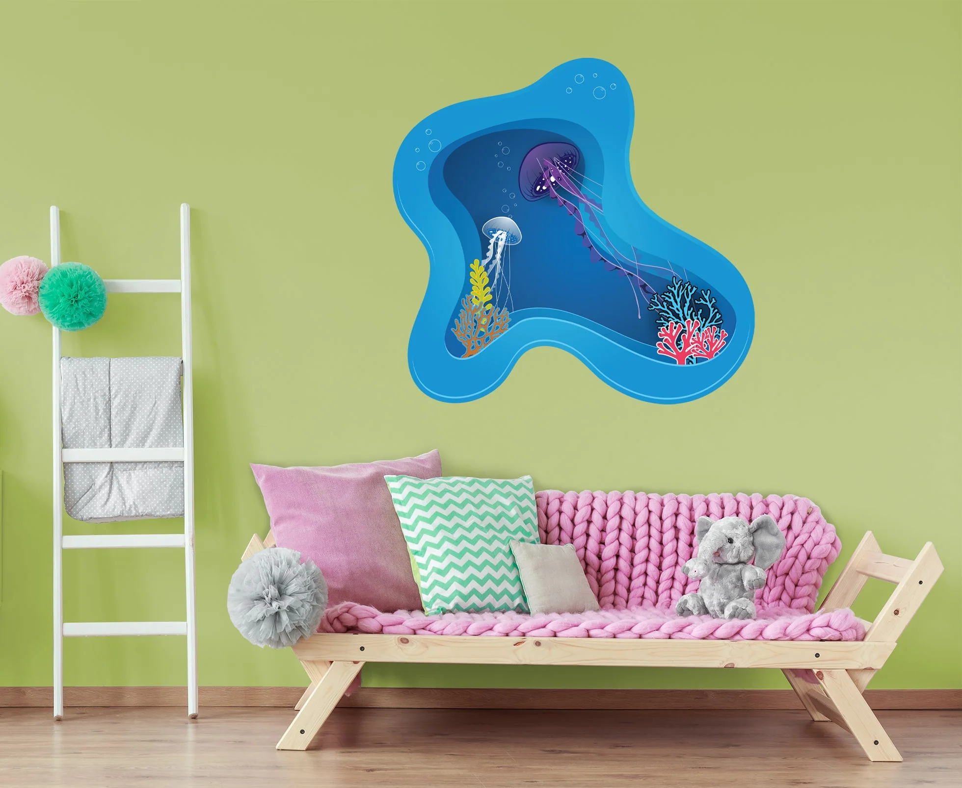 Nursery: Jellyfish Icon - Removable Wall Adhesive Decal - Image 4