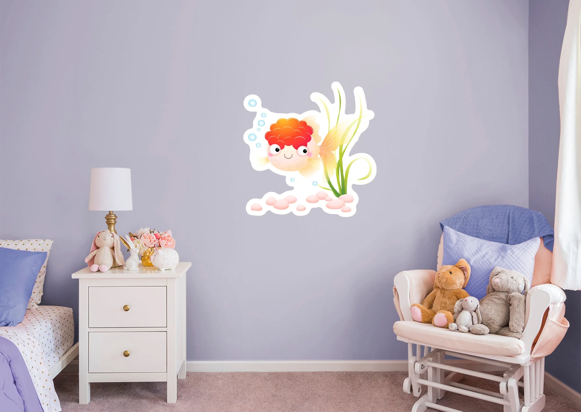 Nursery:  Pink Fish Icon        -   Removable Wall   Adhesive Decal - Image 5