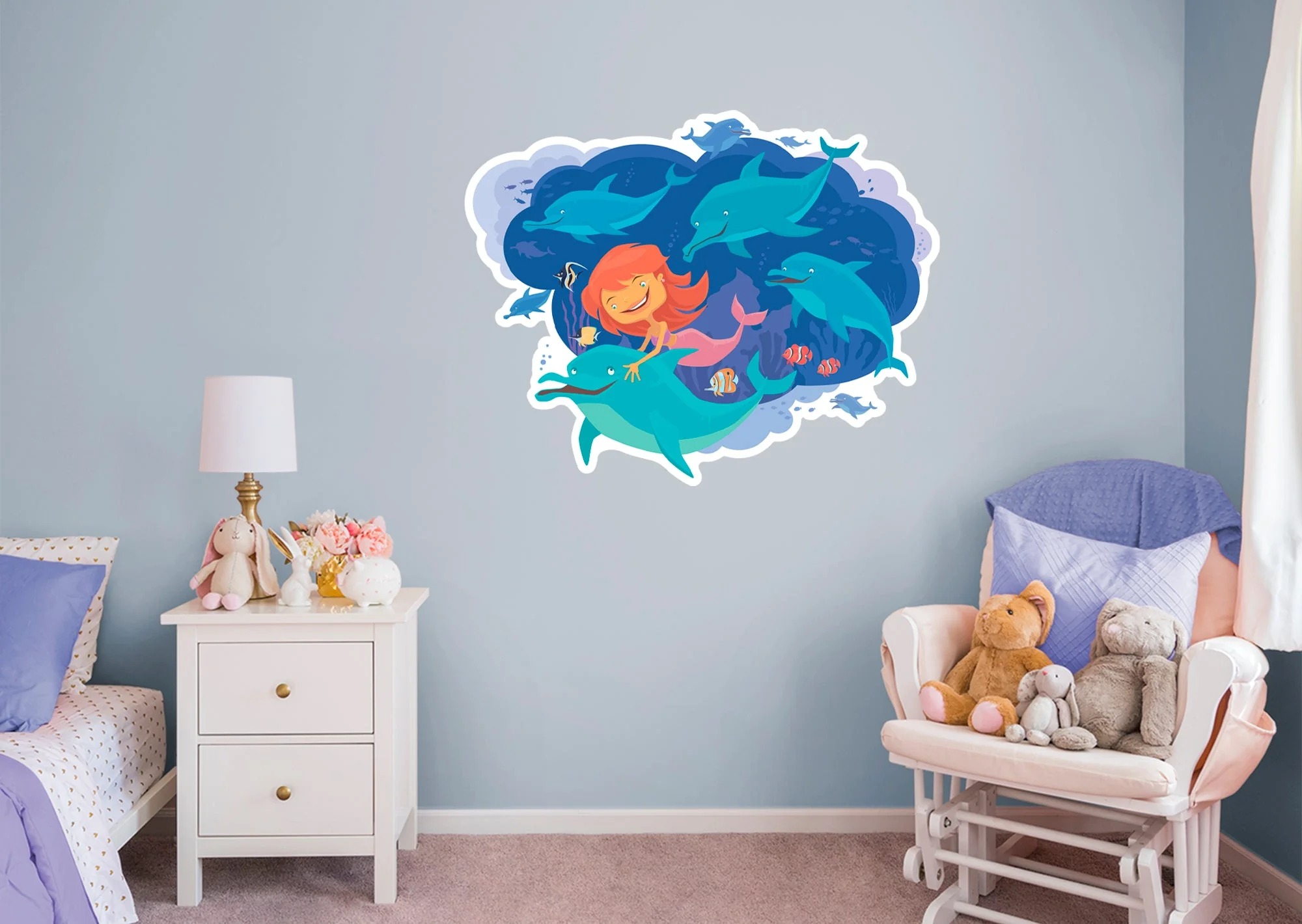 Nursery: Playing with Dolphins Icon - Removable Wall Adhesive Decal - Image 4