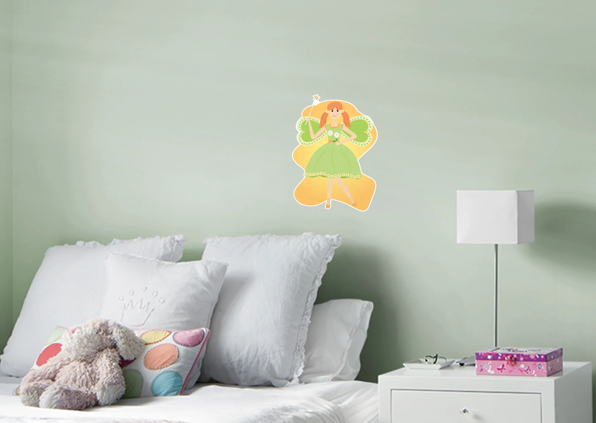 Nursery: Nursery Green Wings Icon        -   Removable     Adhesive Decal - Image 3