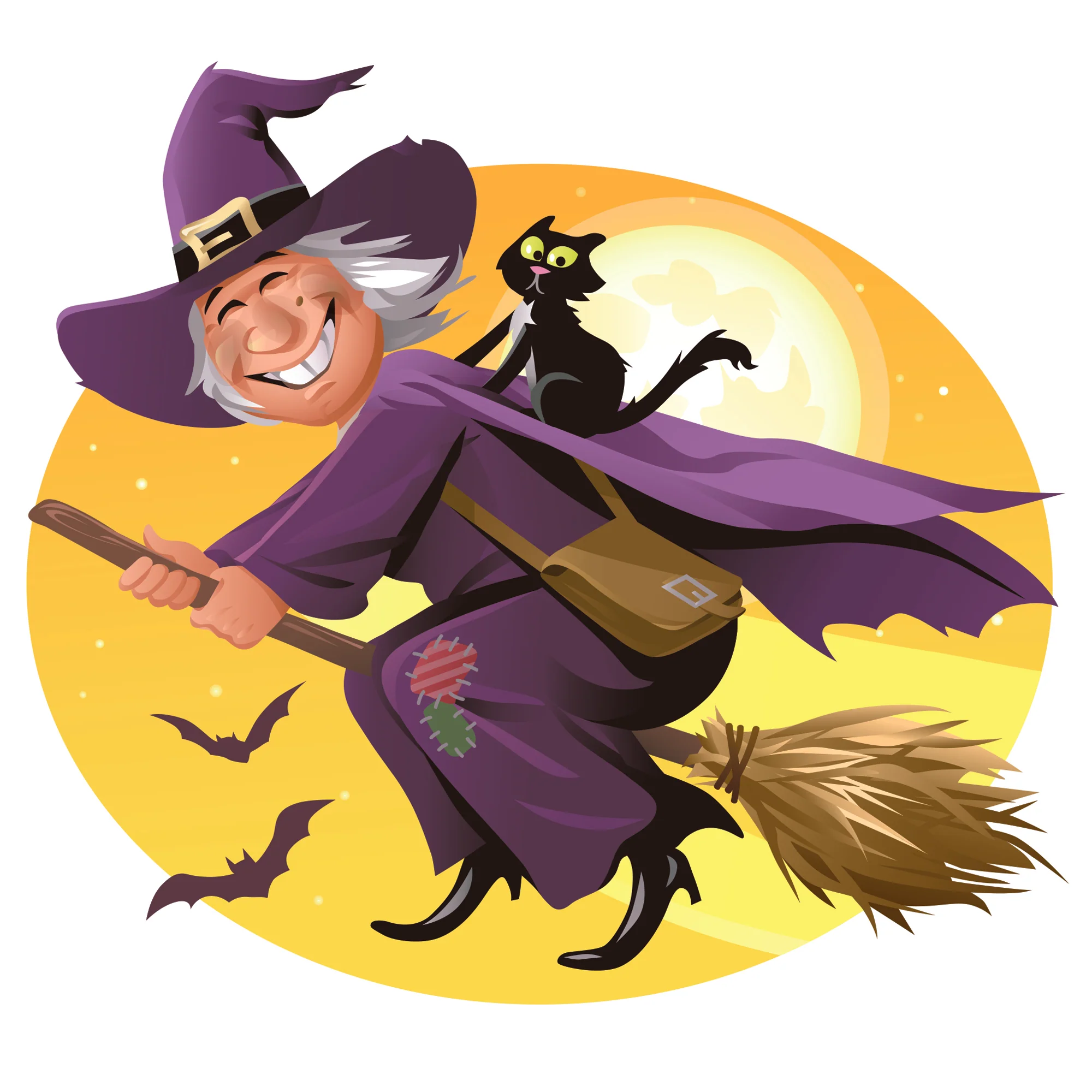 Halloween: Happy Witch Icon - Removable Wall Adhesive Decal - Image 2