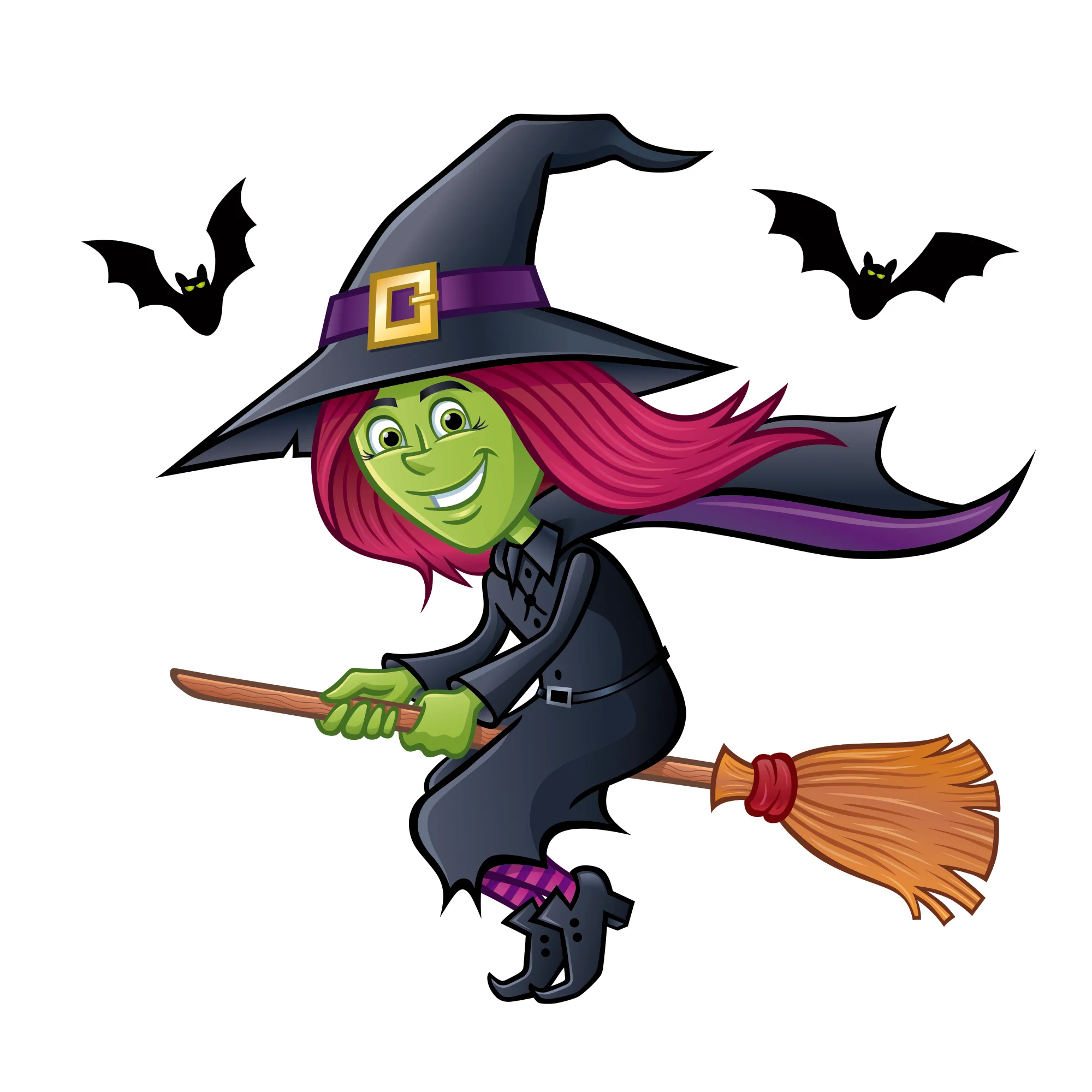 Halloween: Redhead Witch Icon - Removable Wall Adhesive Decal - Image 2