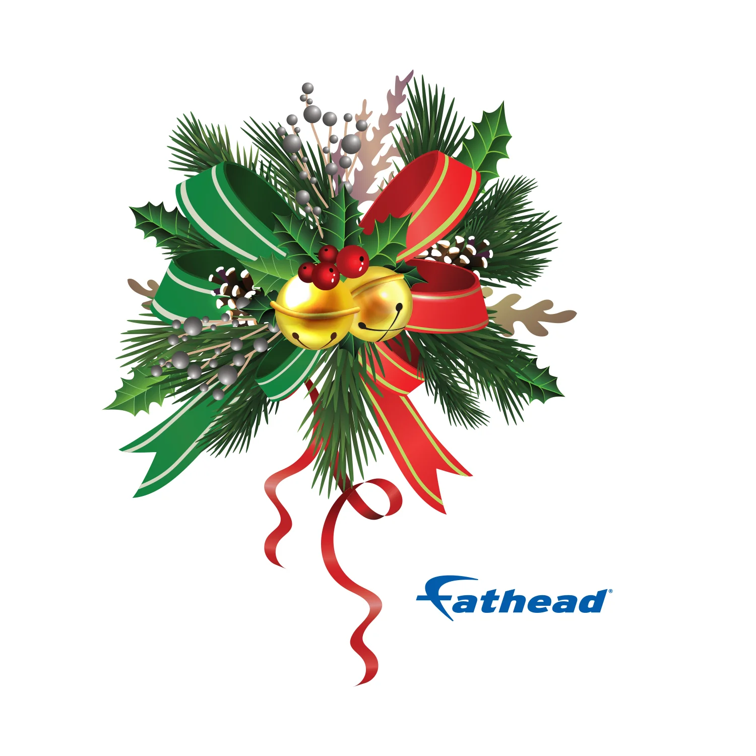 Christmas: Green and Red Icon - Removable Adhesive Decal - Image 2
