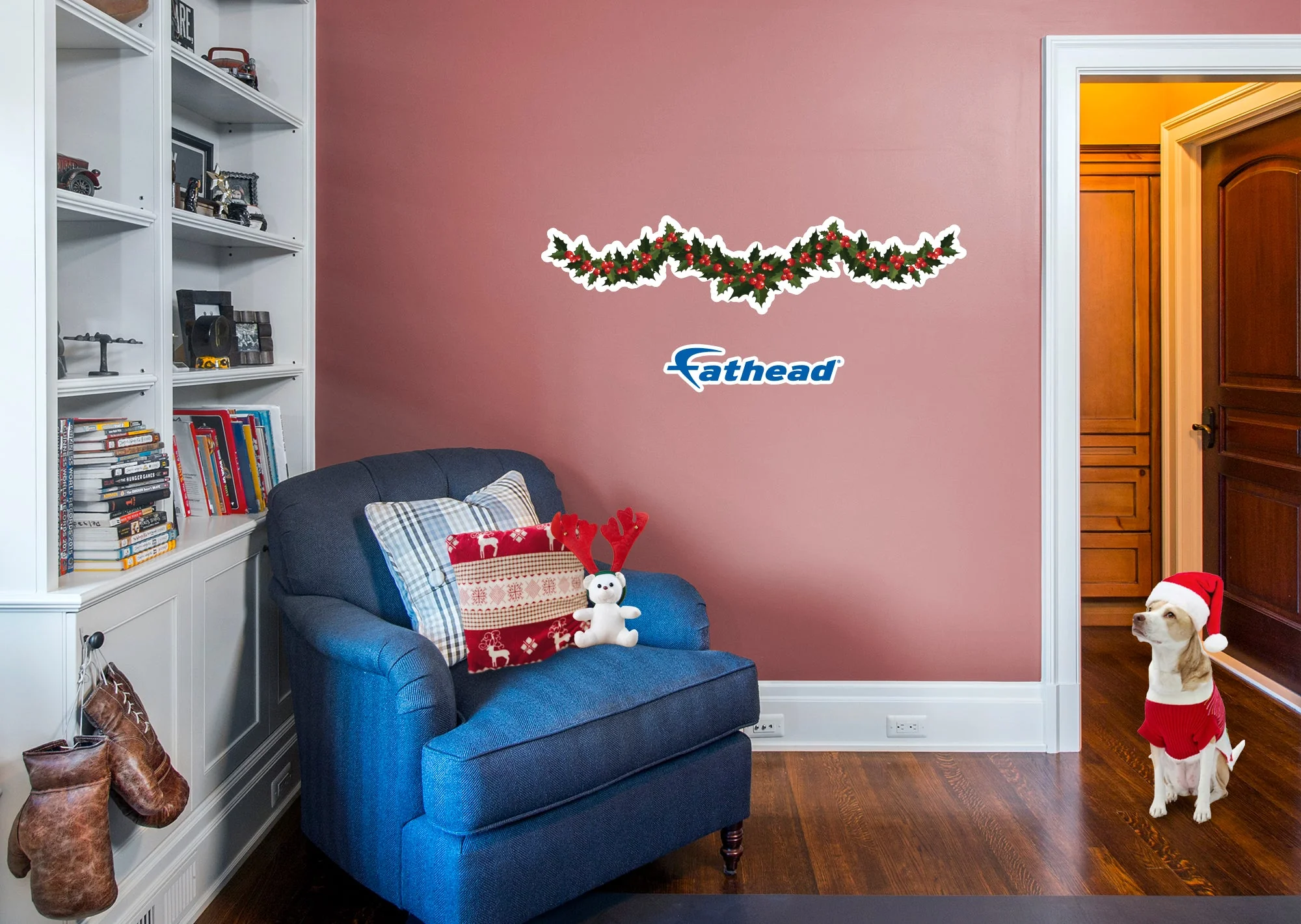 Christmas: Only Holly Leaves Icon - Removable Adhesive Decal - Image 4