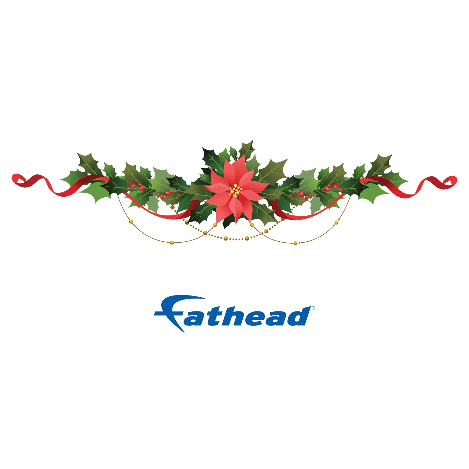 Christmas: Red Flower Icon - Removable Adhesive Decal - Image 2