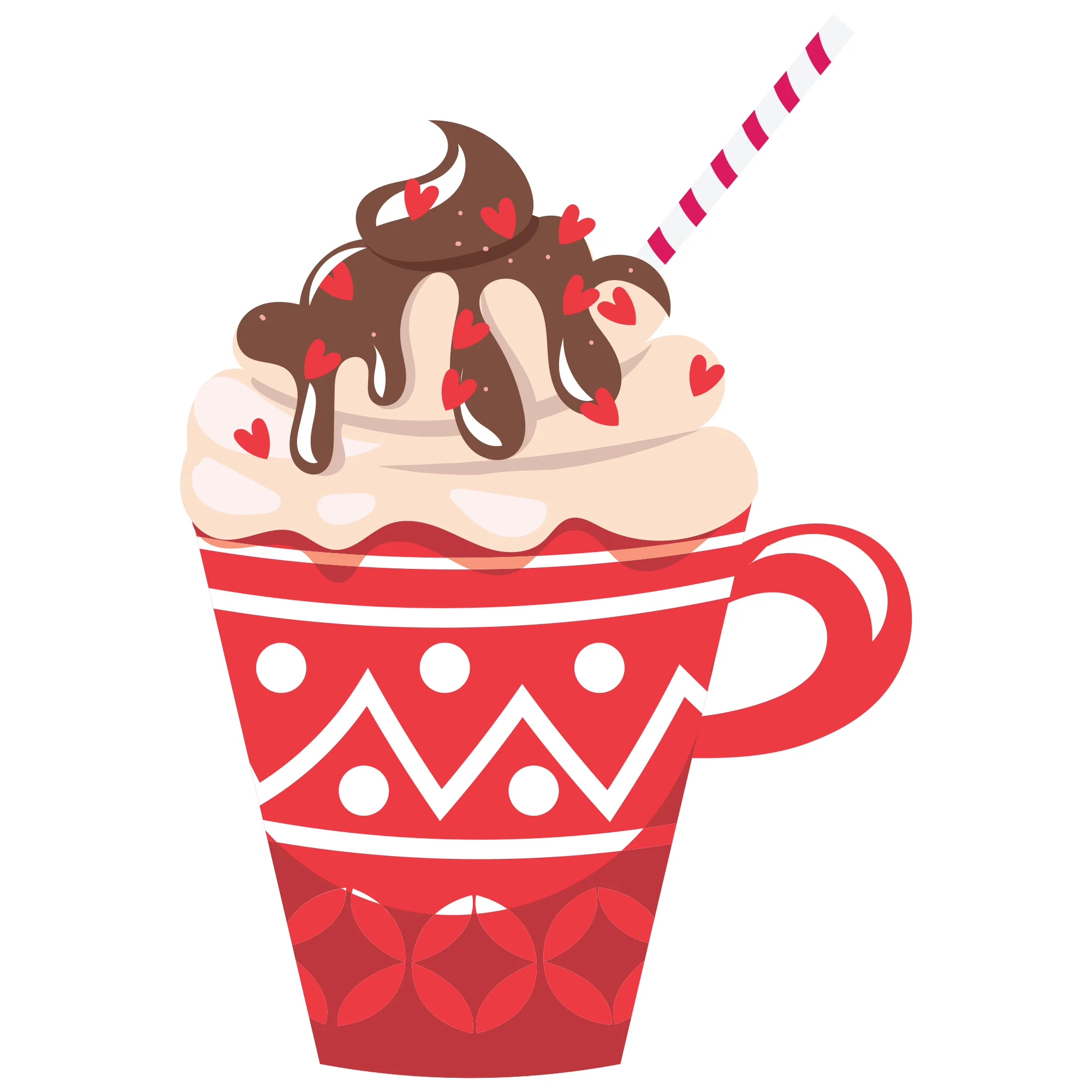 Christmas: Heart Hot Chocolate Icon - Removable Adhesive Decal - Image 3