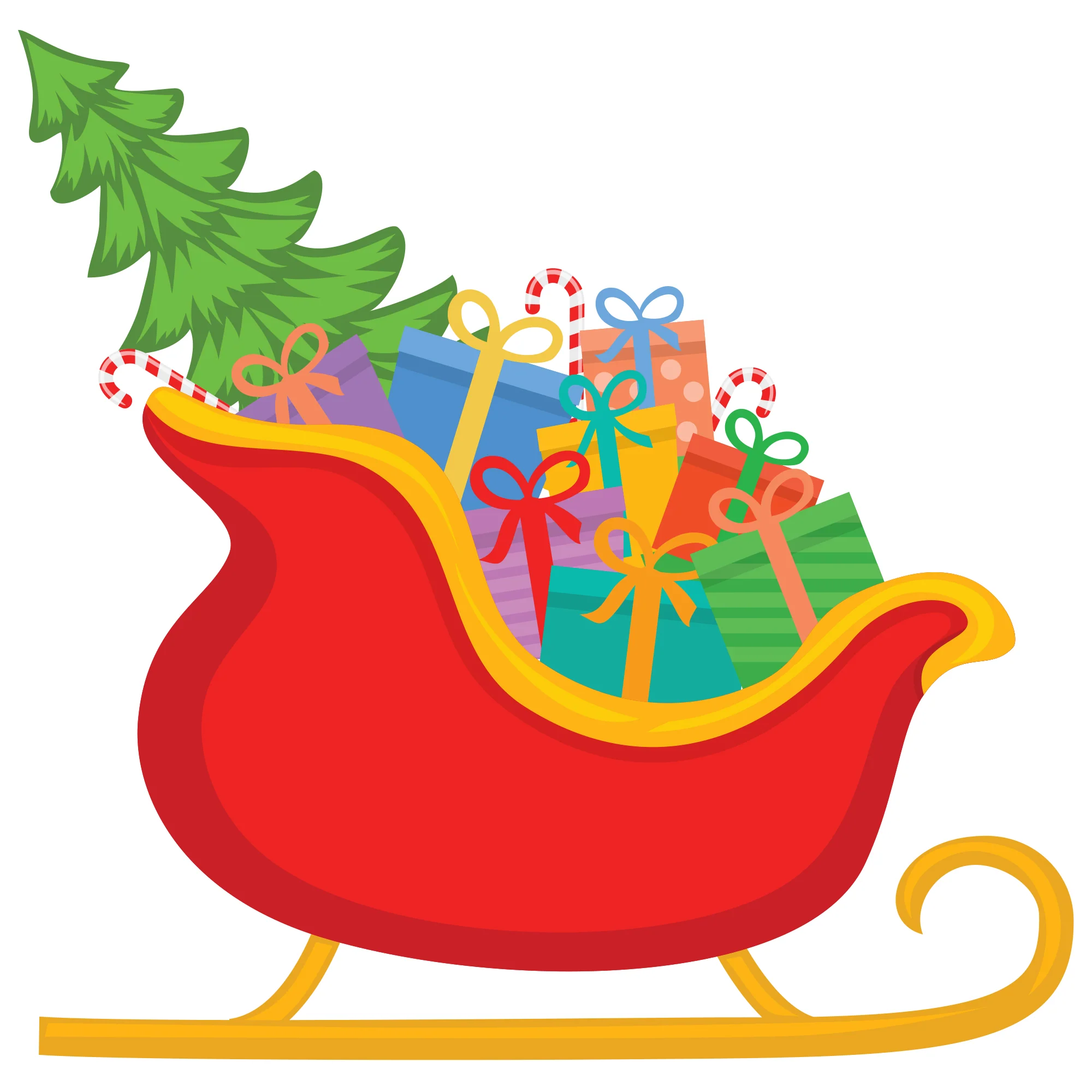Christmas: Sleigh Icon - Removable Adhesive Decal - Image 2