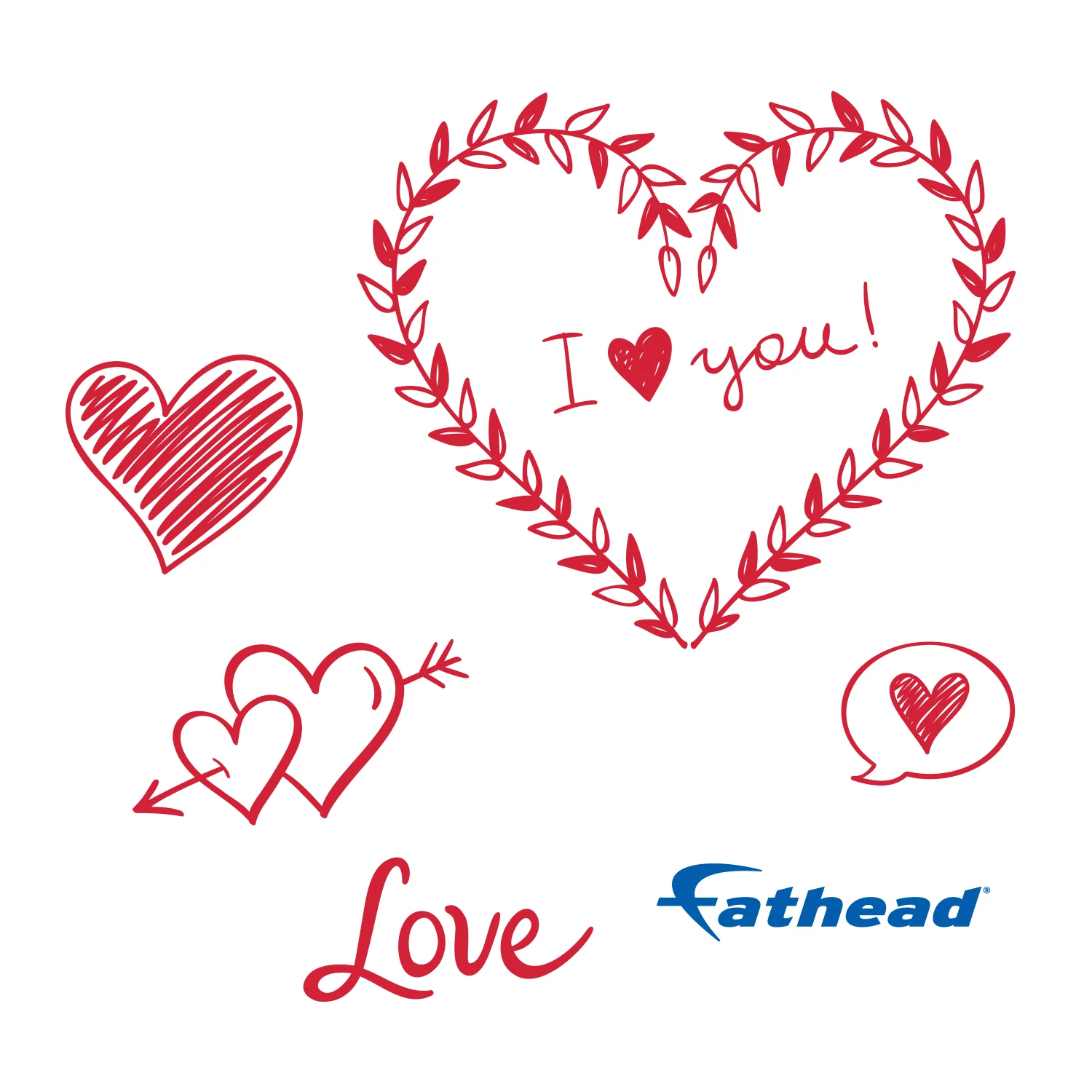 Valentine's Day: Hearts Icon - Removable Adhesive Decal - Image 2