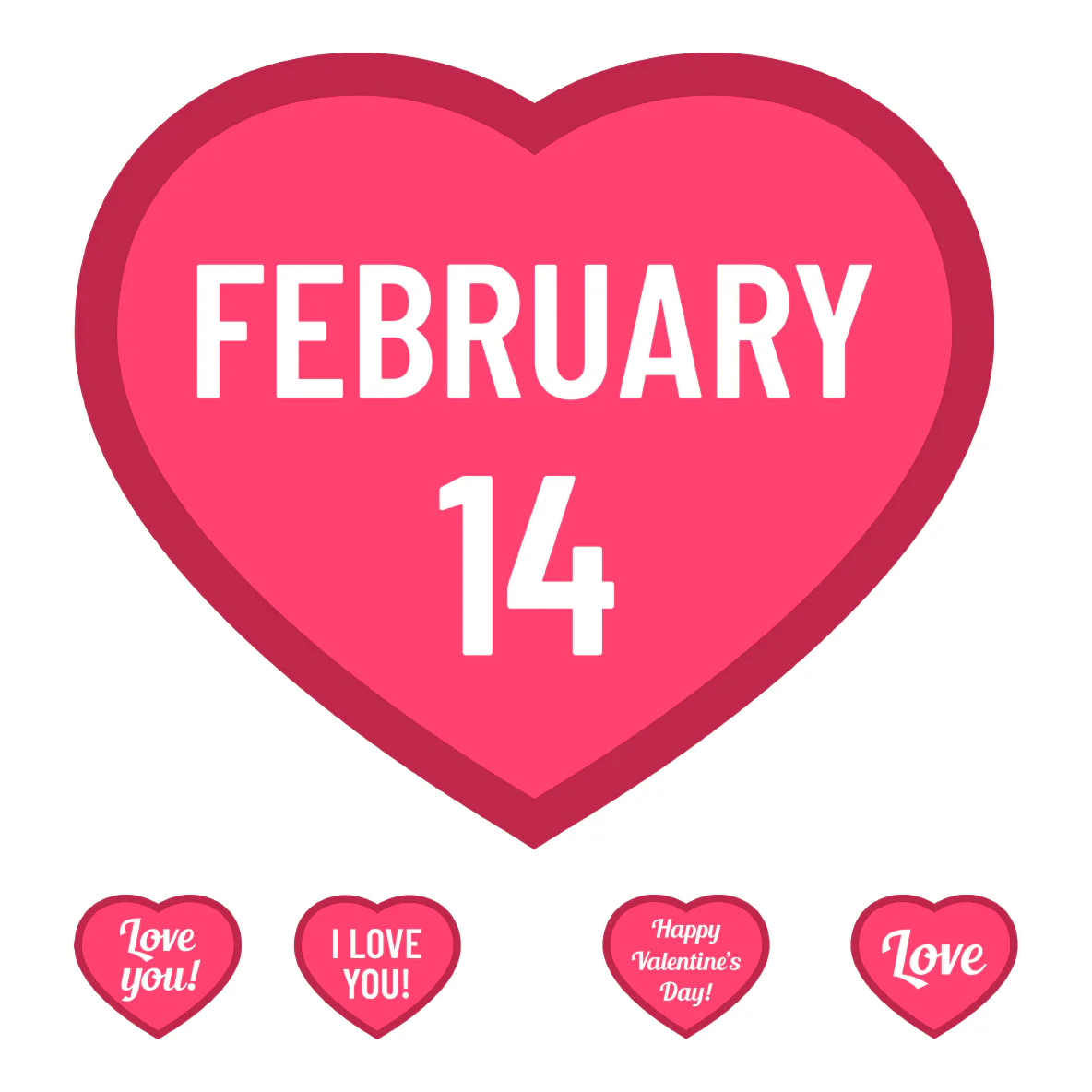 Valentine's Day: February 14 Icon - Removable Adhesive Decal - Image 3